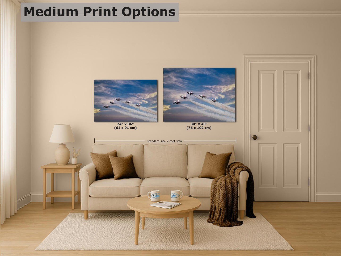 US Airforce Thunderbirds F-16 Fighting Falcon Aviation Artwork | Man Cave Decor & Garage Art | Military Jet Fighter Poster