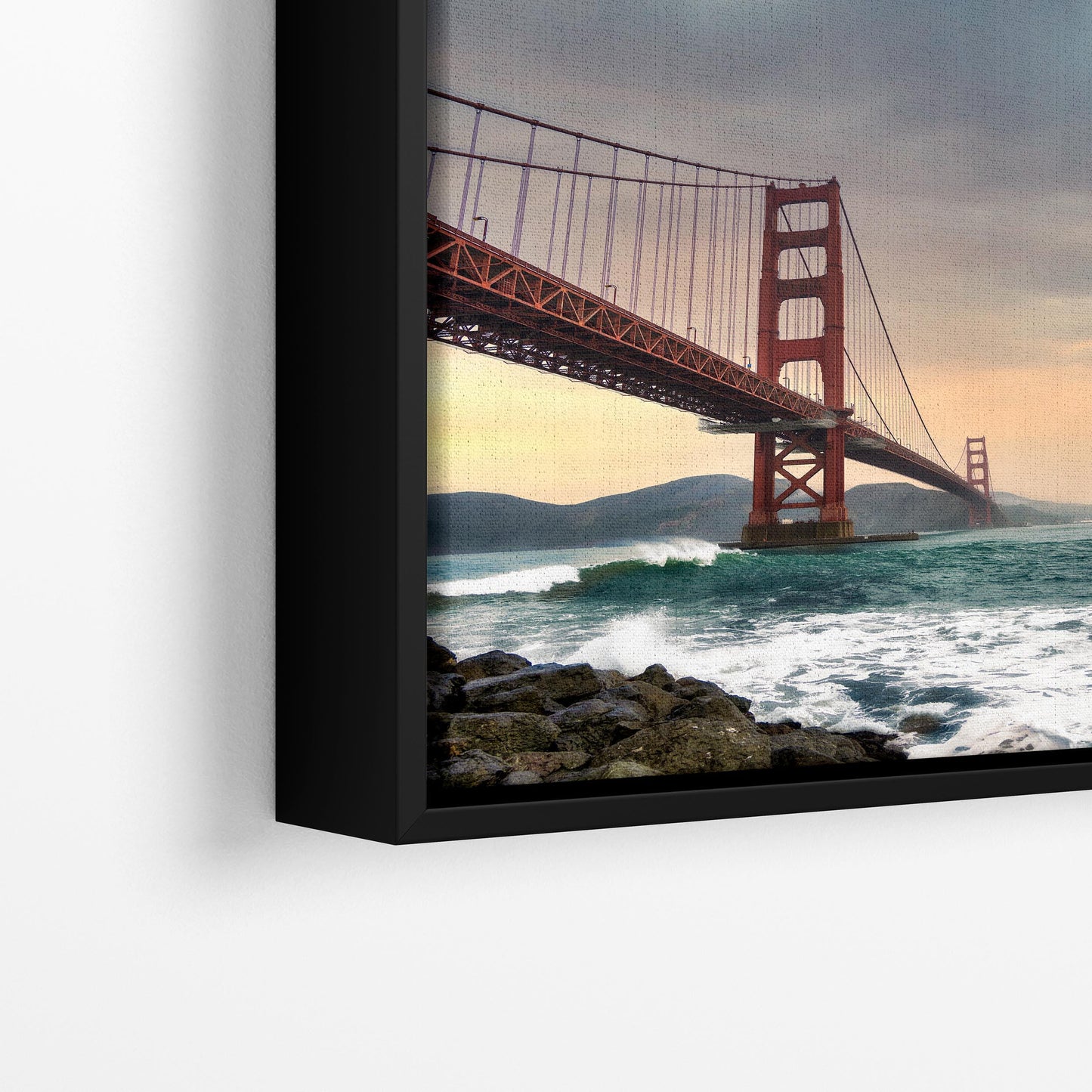 San Francisco Golden Gate Bridge Picture - California Coastline Giant Canvas Print for House Decor & Housewarming