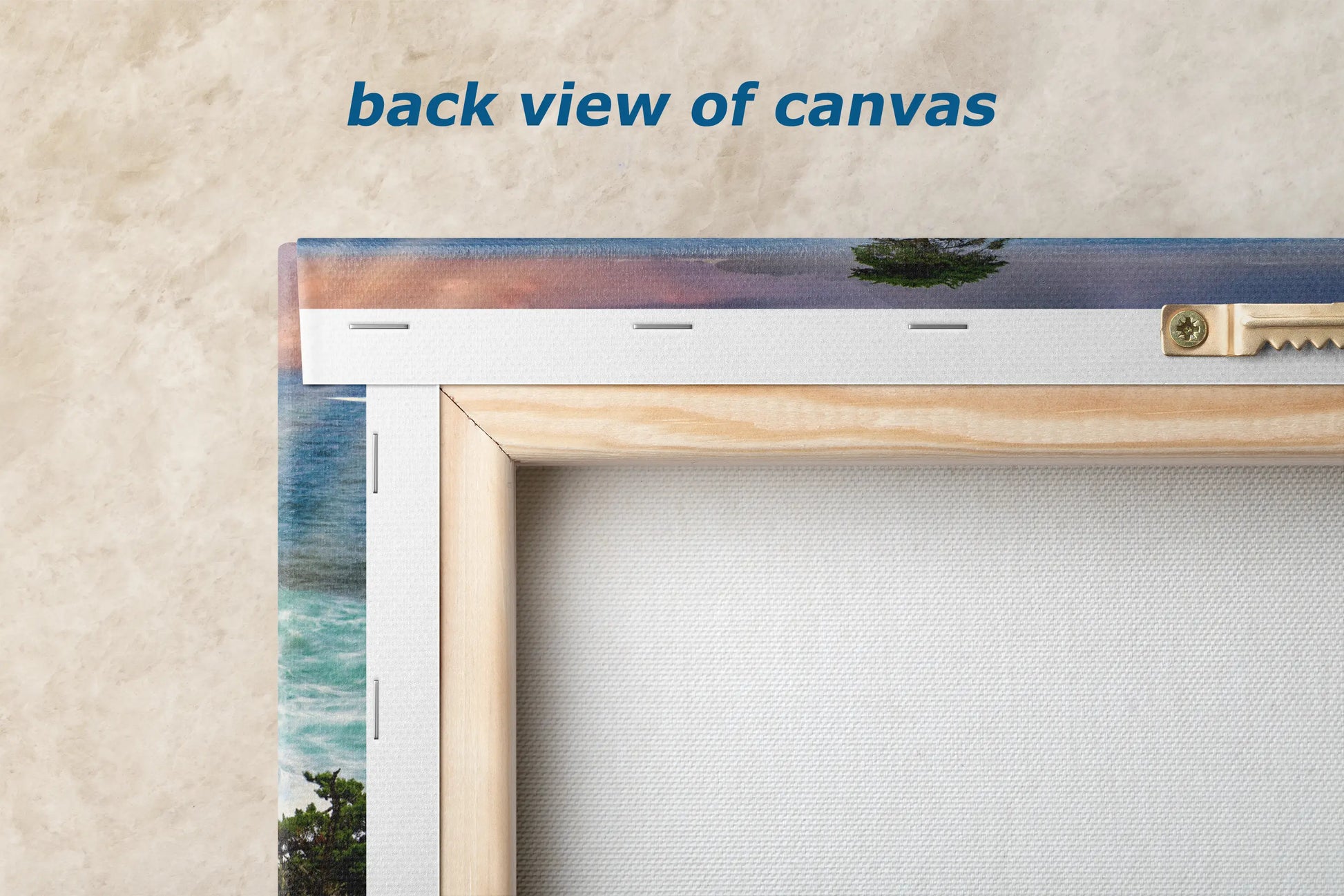 the back view of a picture frame with a picture on it
