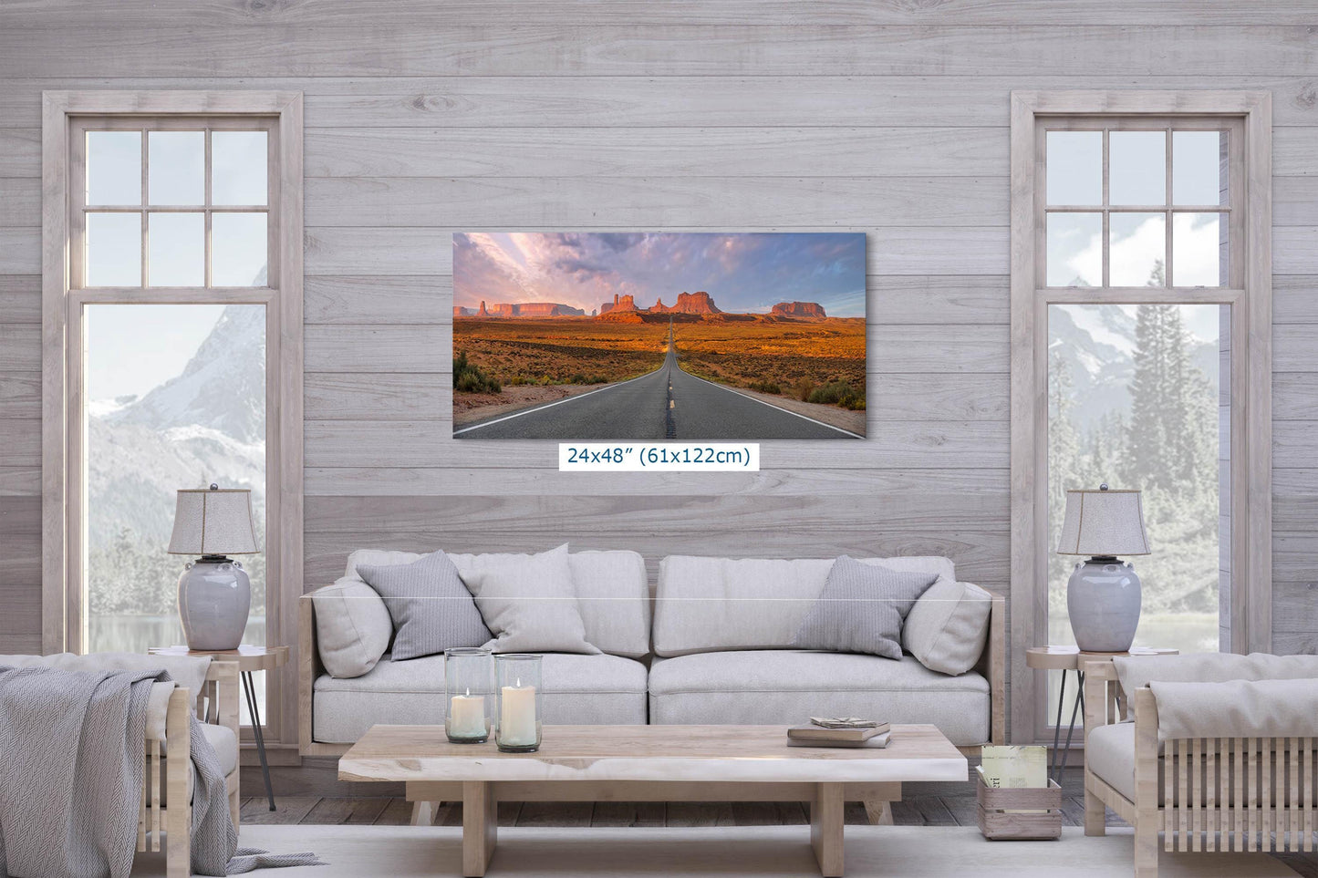 Monument Valley Arizona Desert Picture Nature Photo, Forrest Gump View Bohemian Style Relaxation Artwork for Meditation, Apartment, Office & House Décor