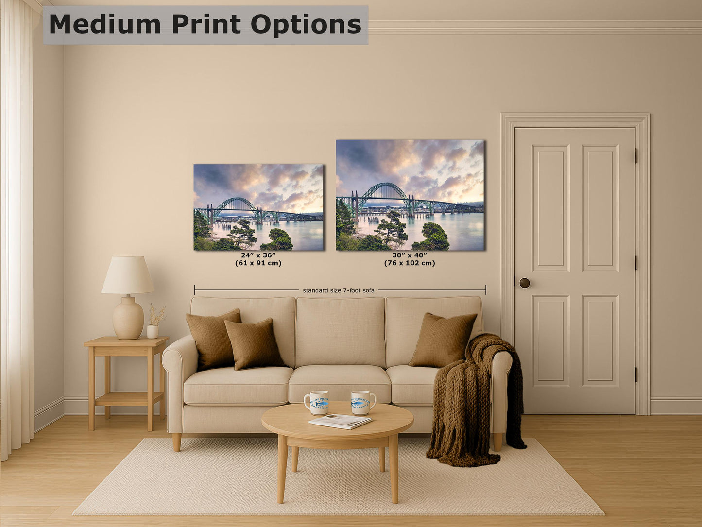 Alsea Bay Bridge Picture, Waldport Oregon Coast Ocean Picture, Pacific Northwest Relaxation Decor for Meditation, Office, and House Decor