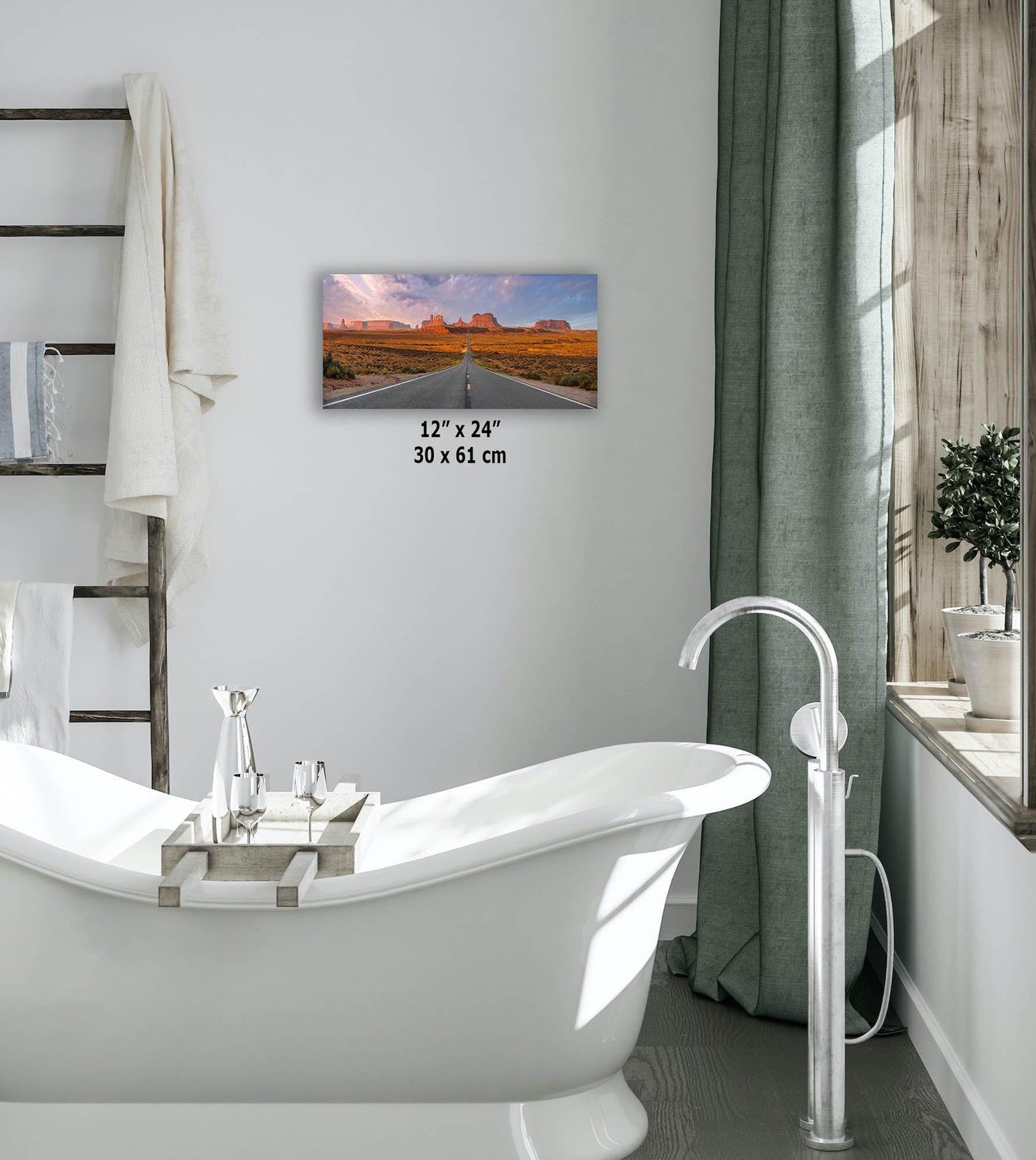 Monument Valley Arizona Desert Picture Nature Photo, Forrest Gump View Bohemian Style Relaxation Artwork for Meditation, Apartment, Office & House Décor