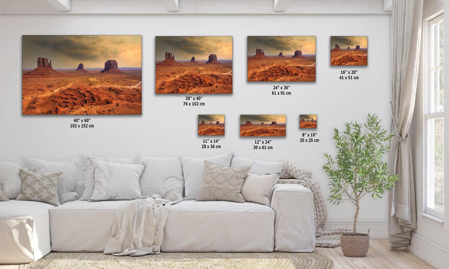 Monument Valley Butte Wall Art Print, Southwestern Desert Panoramic Landscape Nature Decor, Arizona Wall Art Travel Gift, Utah Souvenir