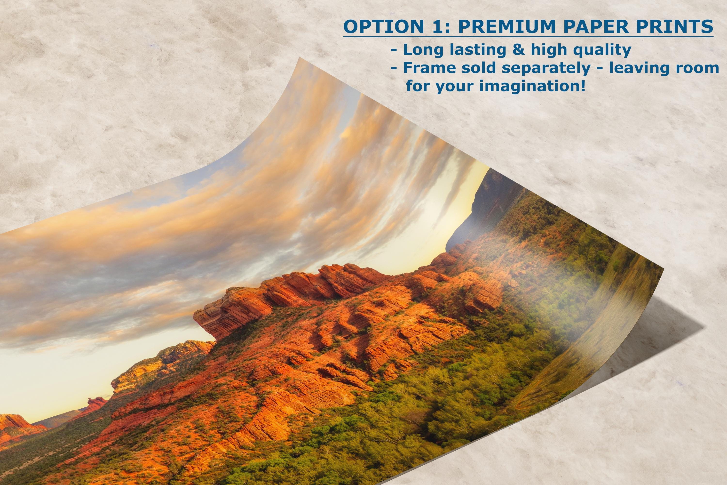 Sedona Arizona Desert Picture Nature Photo of Cathedral Rock, Bohemian Relaxation Artwork for Meditation