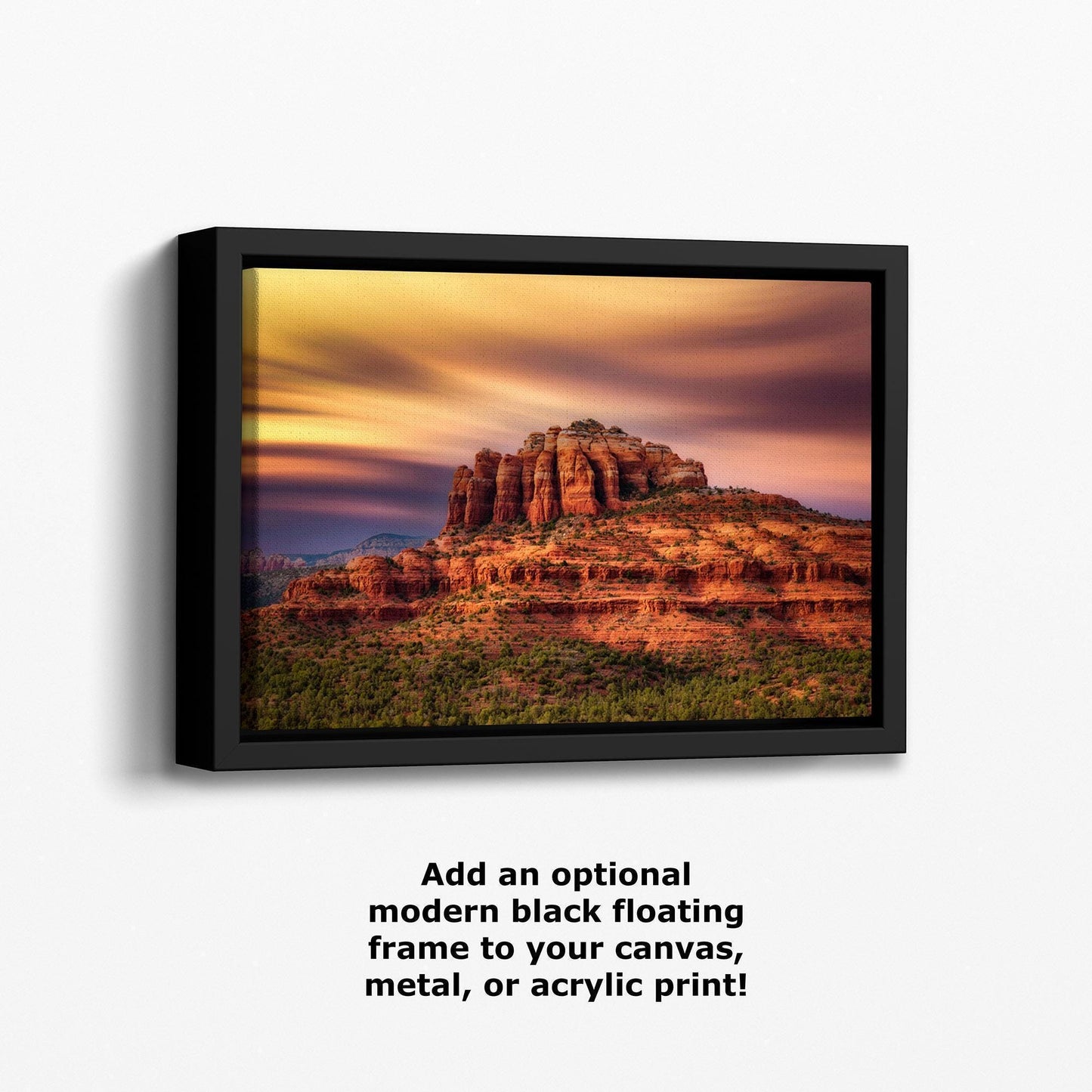 Cathedral Rock Sunset, Sedona Arizona Desert Picture Nature Photo Relaxation Artwork for Meditation, Office, and House Decor