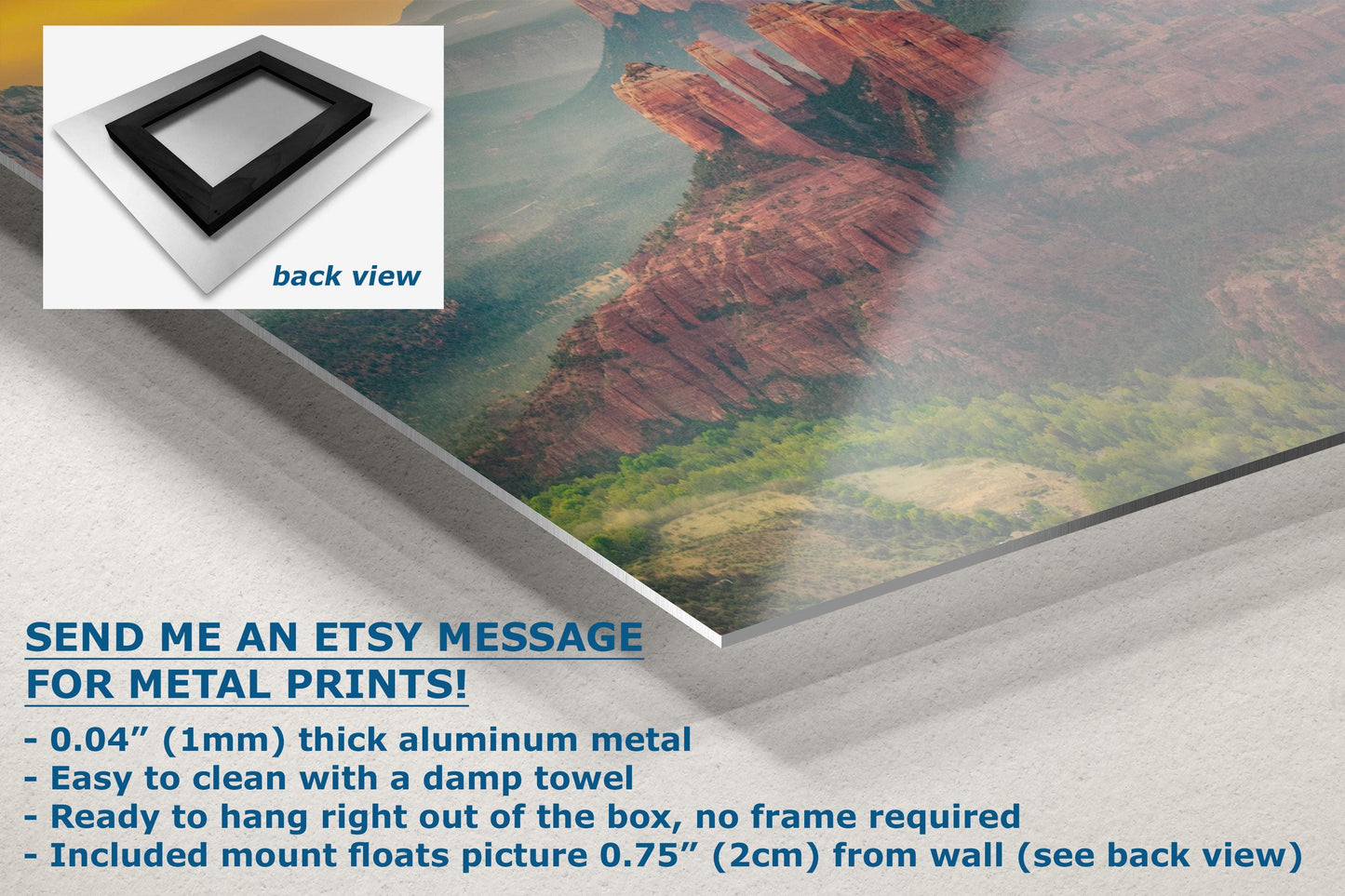 Cathedral Rock Aerial Sunrise, Sedona Arizona Desert Picture Nature Photo Relaxation Artwork for Meditation, Office, and House Decor