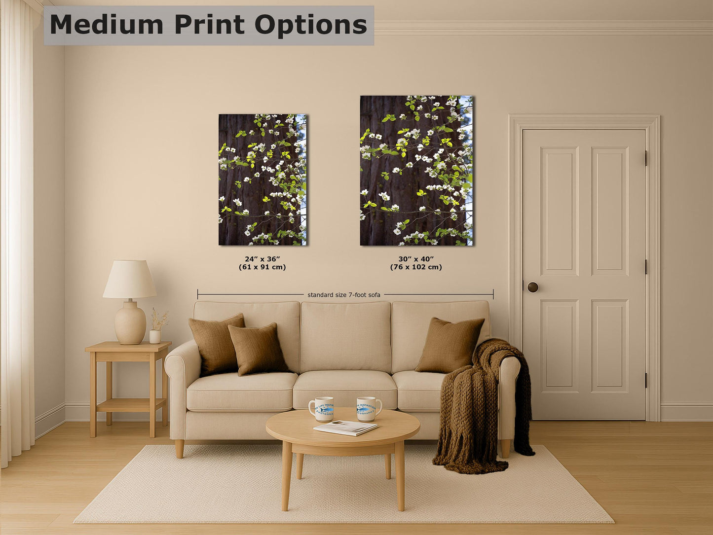 Pacific Dogwood Forest Picture Nature Photo | Yosemite Nature Canvas Print, Forest Bathing for Meditation, Relaxation, Dorm Room Decor