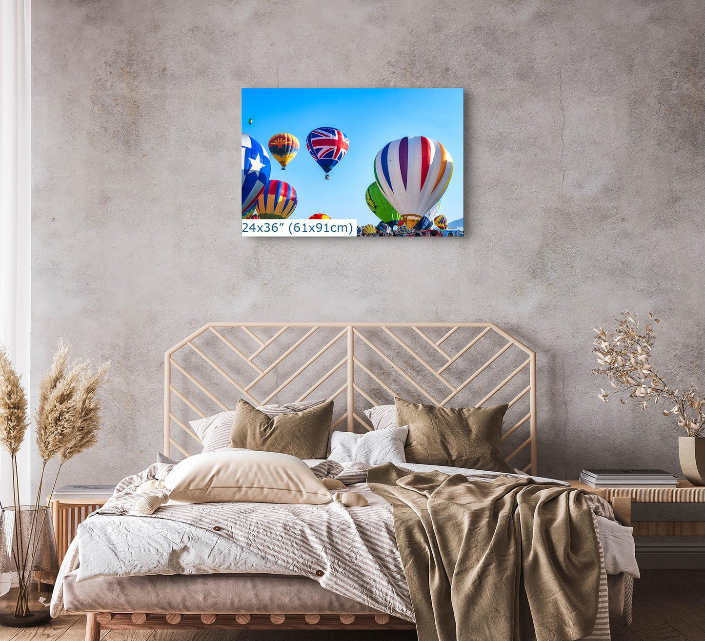 Union Jack Hot Air Balloon Festival Mass Ascension, Albuquerque New Mexico Balloon Fiesta Wall Art, Office, Cubicle & House Decor