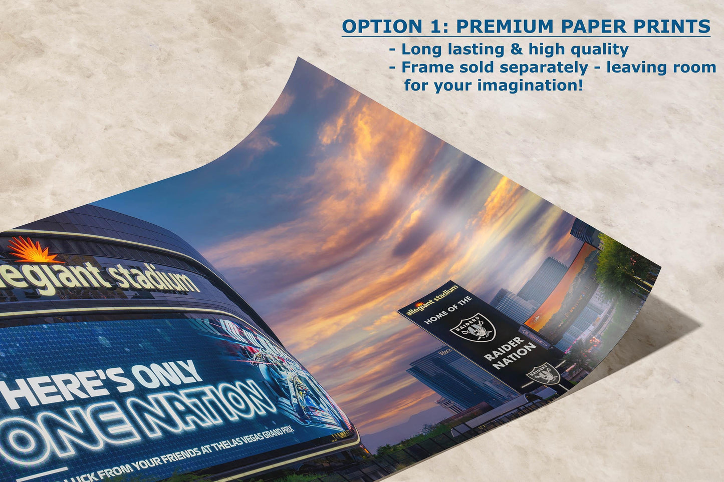 Las Vegas Raiders Football Decor, Allegiant Stadium Photograph Poster, NFL Man Cave, Dorm Room & Office Wall Art