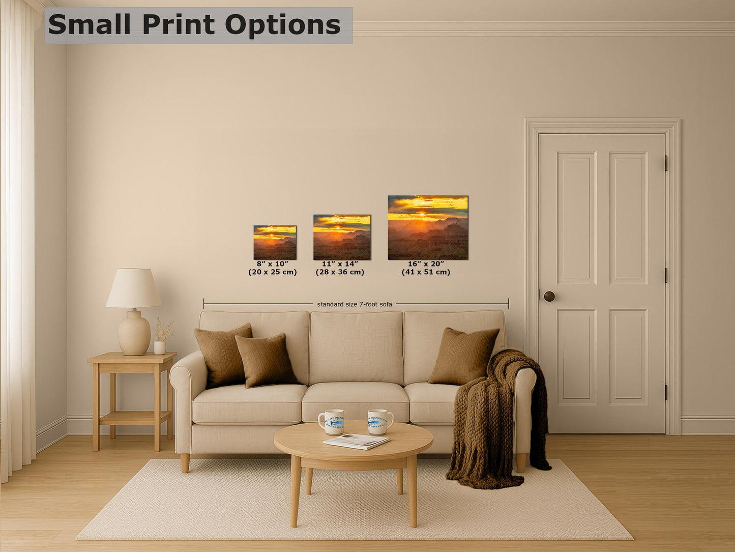 Grand Canyon National Park Sunset, Arizona Desert Picture Nature Photo, Bohemian Style Relaxation Artwork for Meditation, Apartment, Office & House Décor