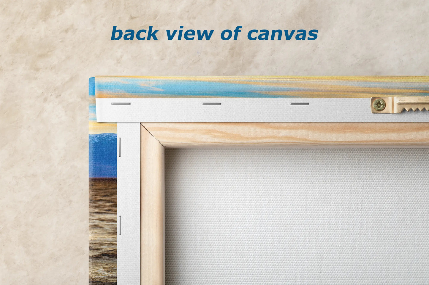 the back view of a picture frame with a picture on it