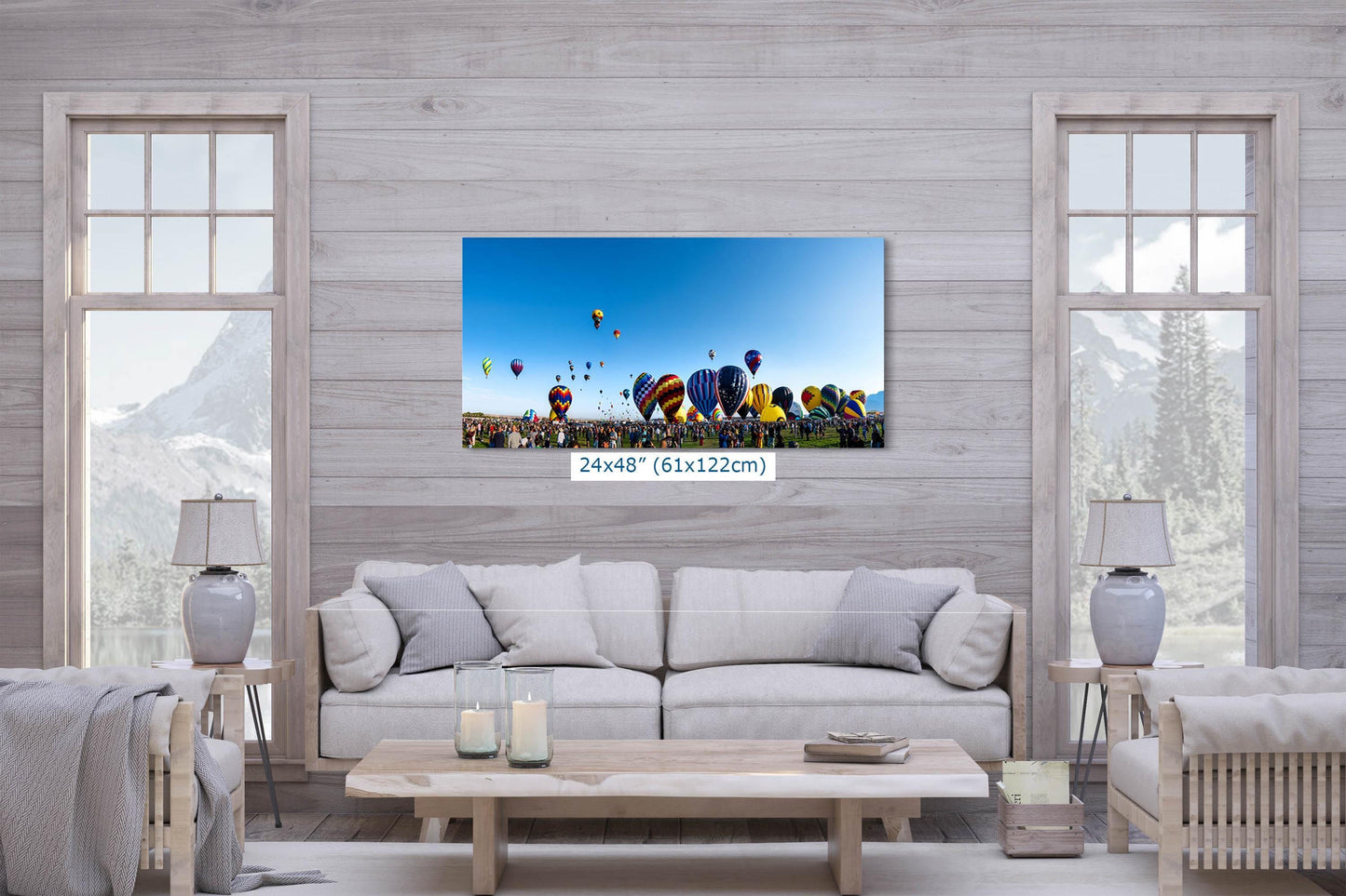 Hot Air Balloon Festival Mass Ascension Panorama Photo | Albuquerque New Mexico Balloon Fiesta Wall Art | Office, Cubicle & House Decor