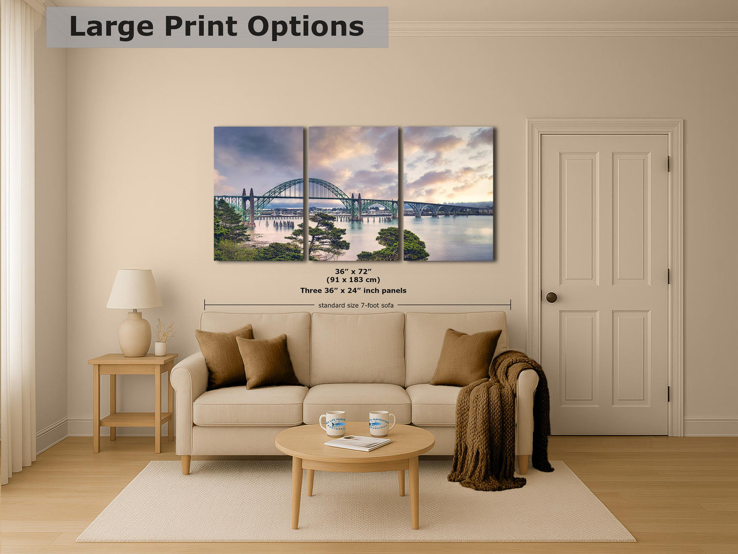 Alsea Bay Bridge Picture, Waldport Oregon Coast Ocean Picture, Pacific Northwest Relaxation Decor for Meditation, Office, and House Decor
