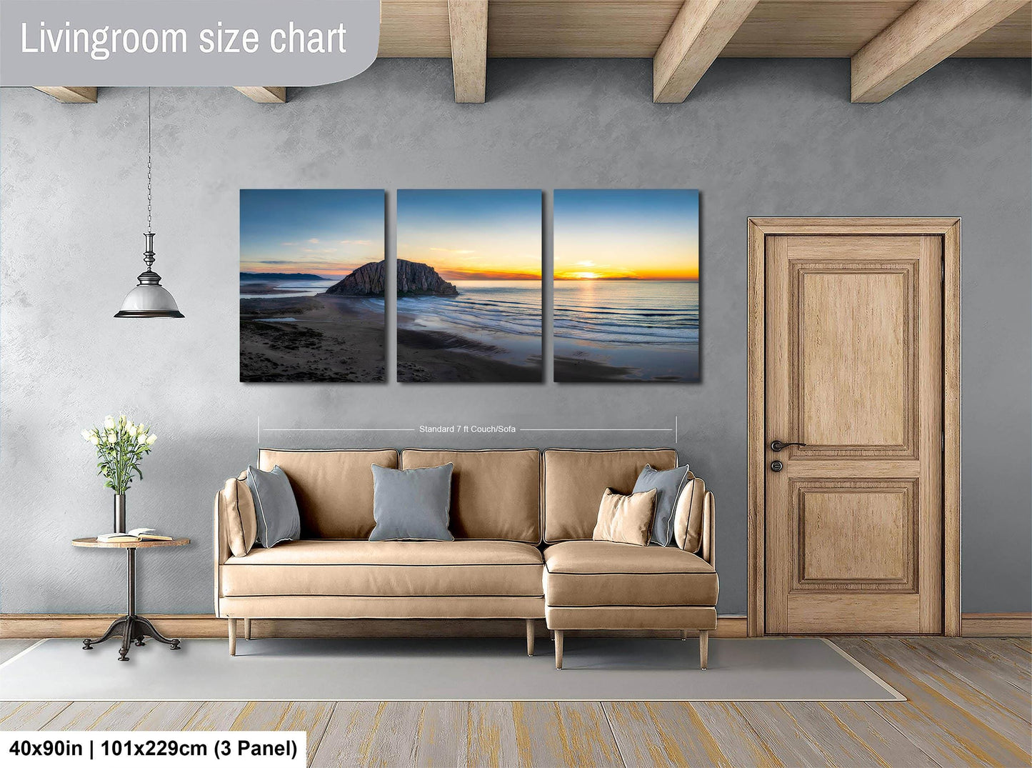 Morro Bay California Coastline Ocean Picture Nature Photo Panorama, Morro Rock Coastal Relaxation Artwork, Dorm Room, Office & House Decor