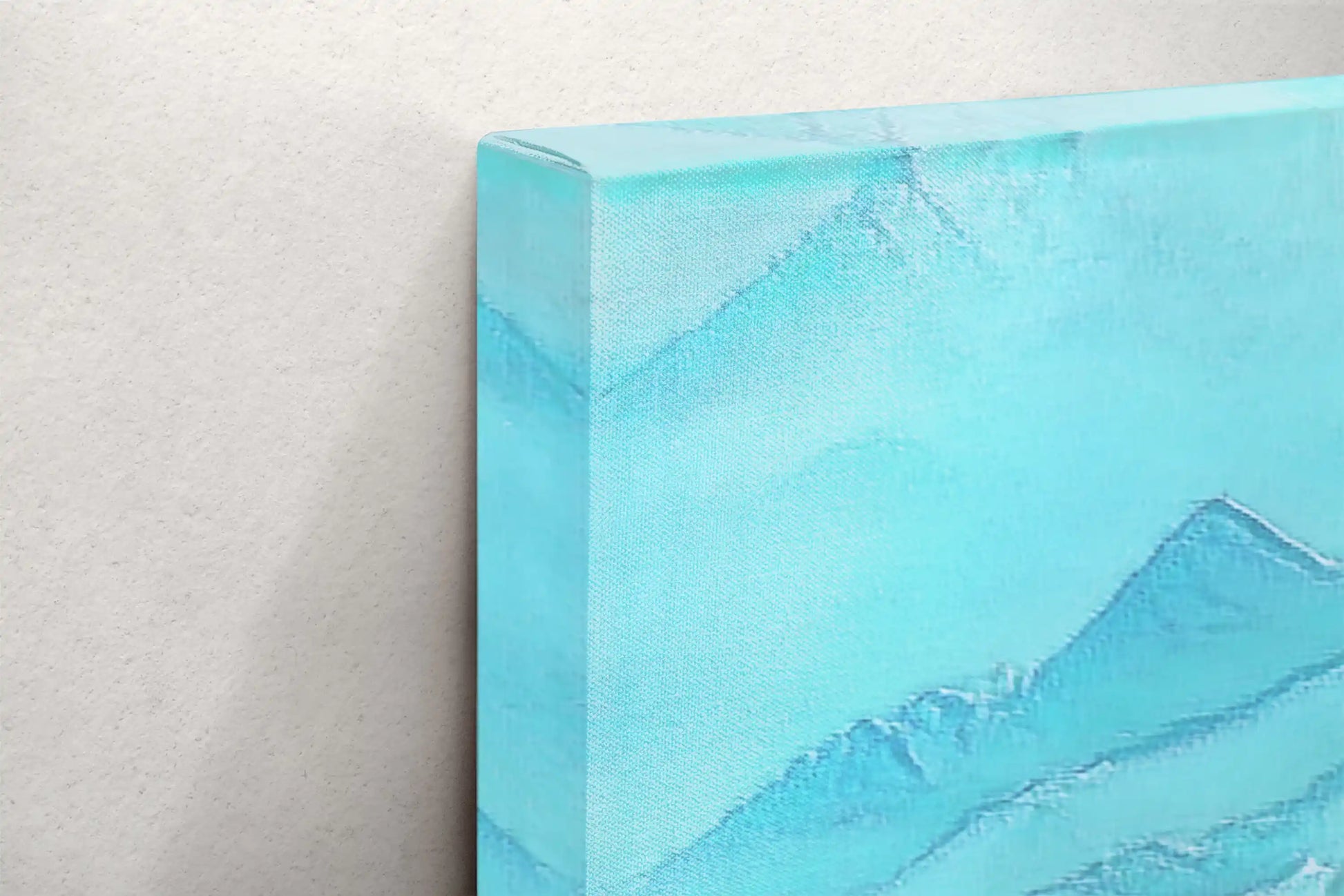 Airstream Rally on the bay mountainscape gallery-wrapped canvas closeup of corner