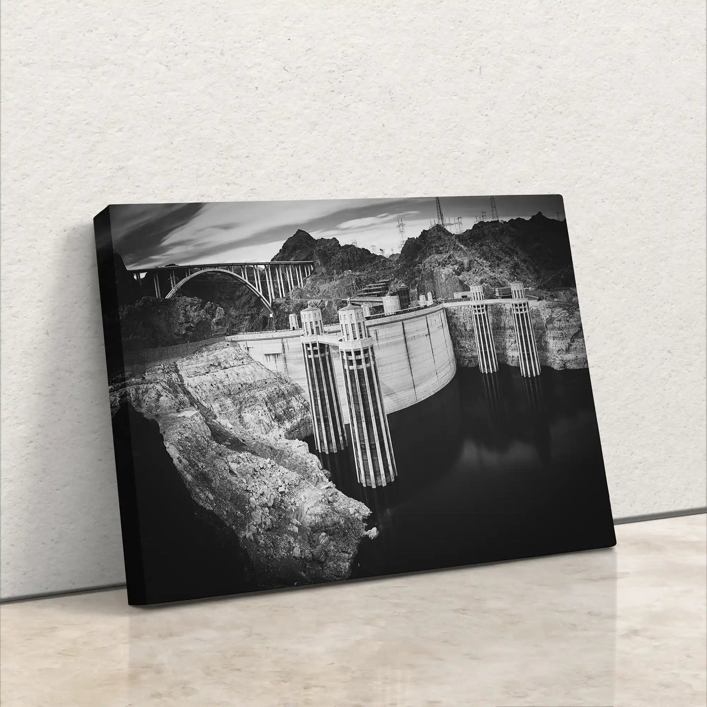 Hoover Dam Wall Art Print | Black and White USA Landmark Decor | Nevada Colorado River Photography | Office, Dorm, Apartment Decor
