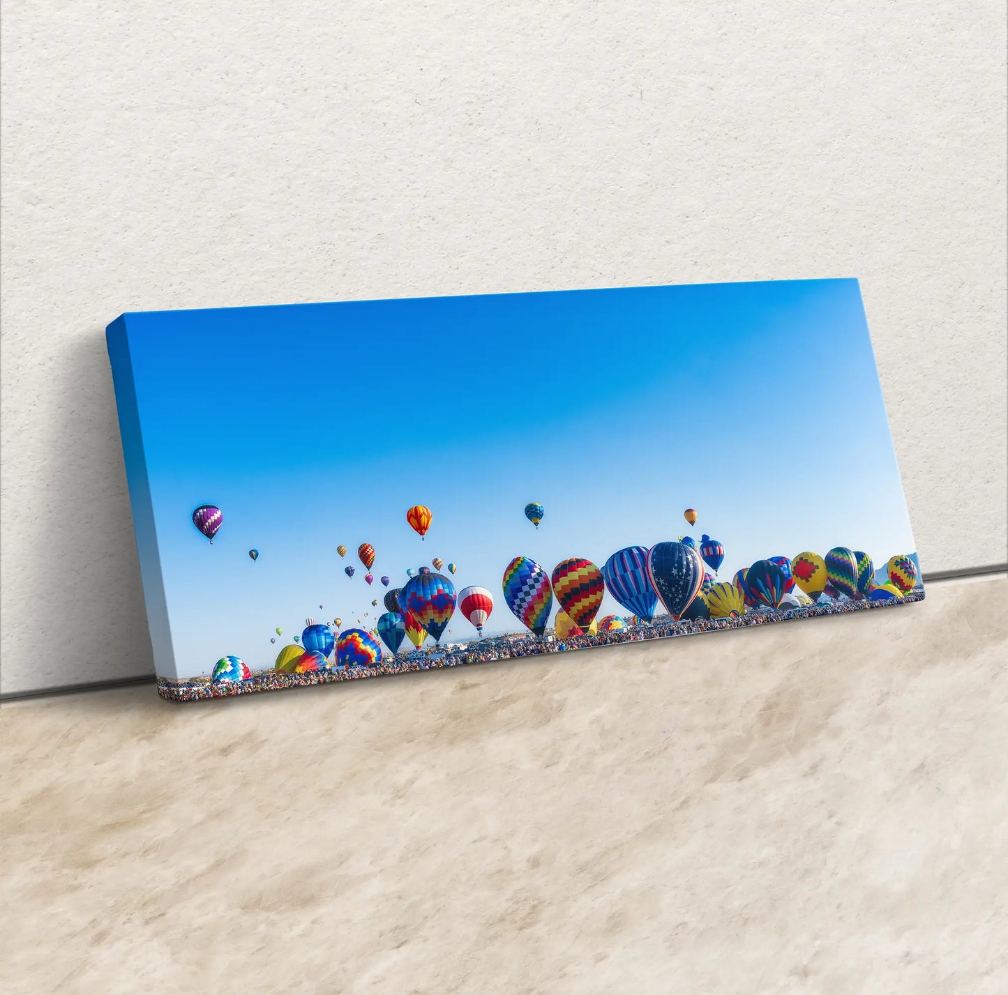 Hot Air Balloon Festival Mass Ascension Panorama Photo, Albuquerque New Mexico Balloon Fiesta Wall Art, Office, Cubicle & House Decor