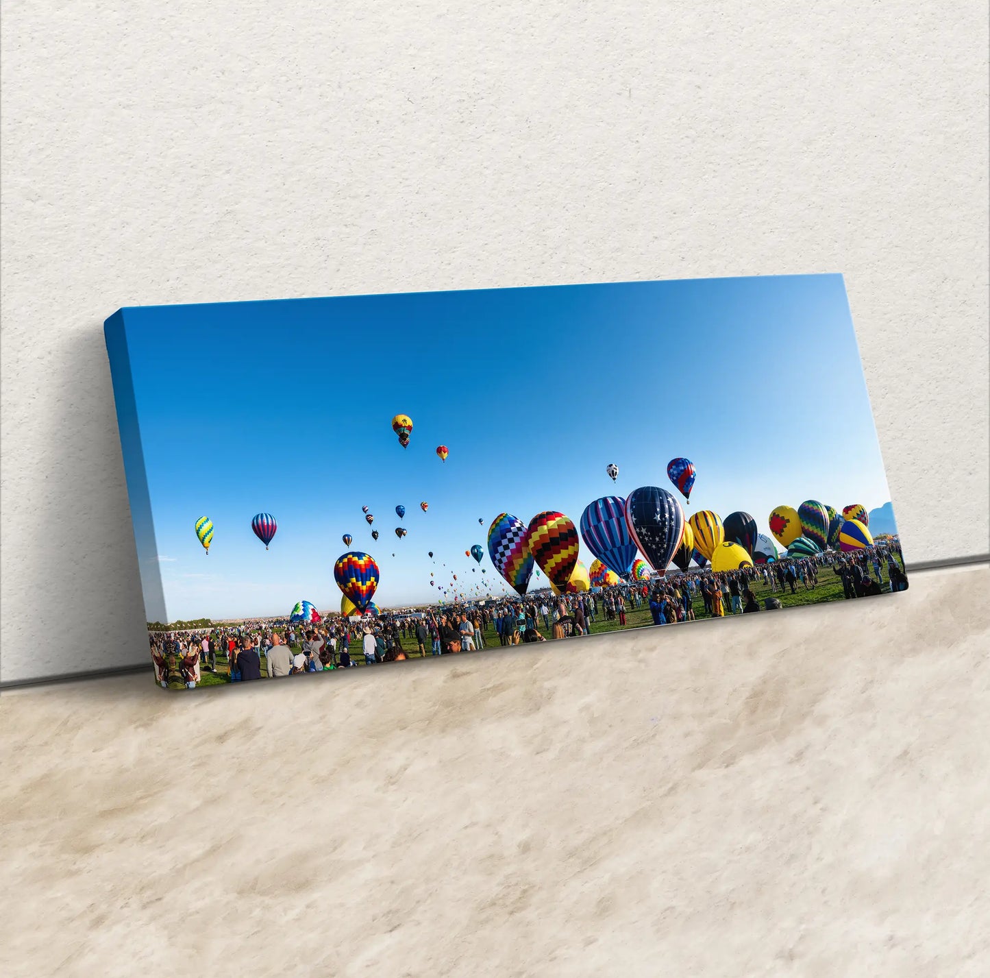 Hot Air Balloon Festival Mass Ascension Panorama Photo | Albuquerque New Mexico Balloon Fiesta Wall Art | Office, Cubicle & House Decor