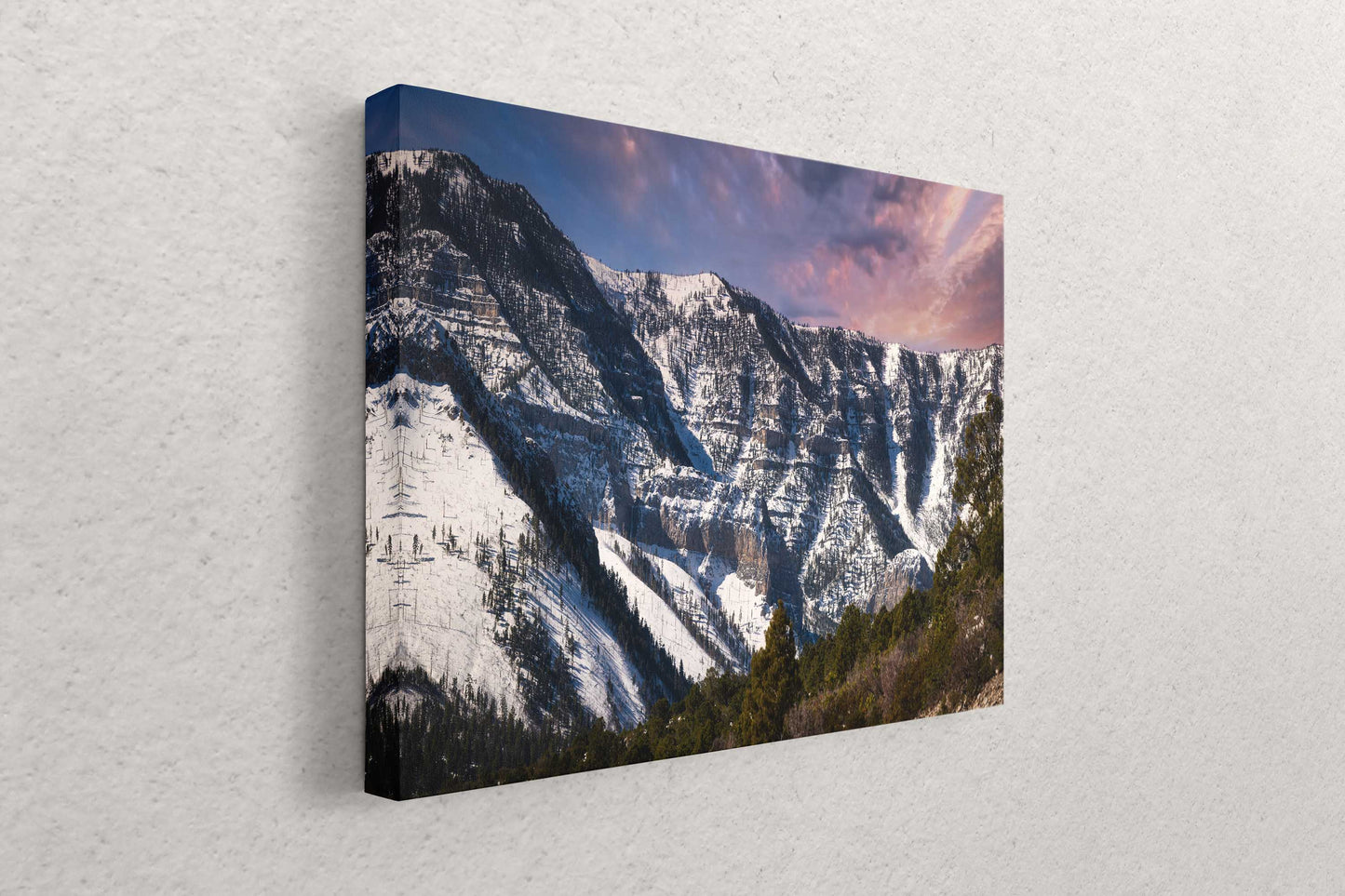 Mt Charleston Nevada Mountain Picture, Snowy Scenery Nature Photo Relaxation Artwork, Winter Landscape for Office, Dorm, Bohemian Decor