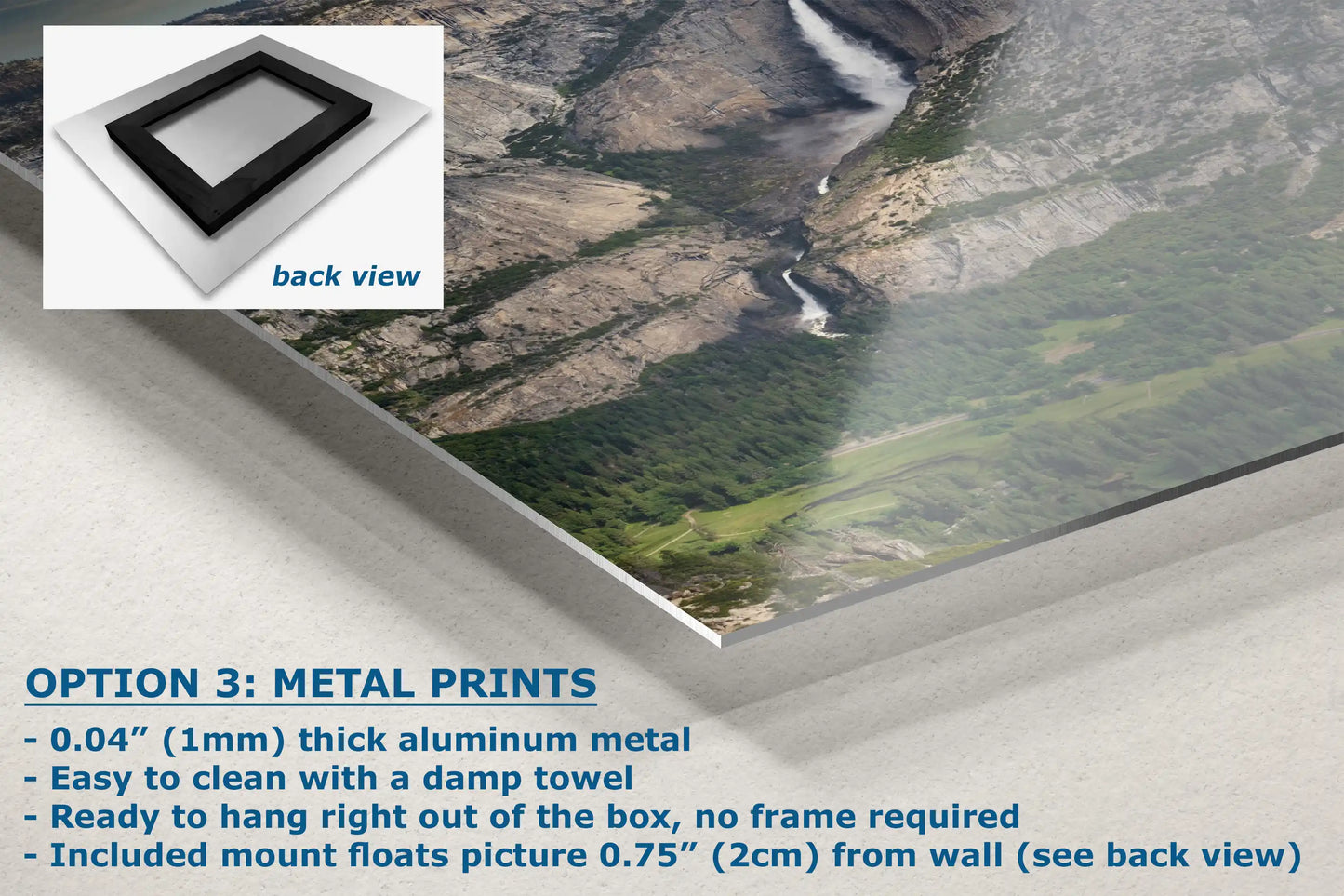 Yosemite Falls Glacier Point National Park Nature Photo Relaxation Artwork for Meditation, Office, Dorm, Apartment, and House Decor