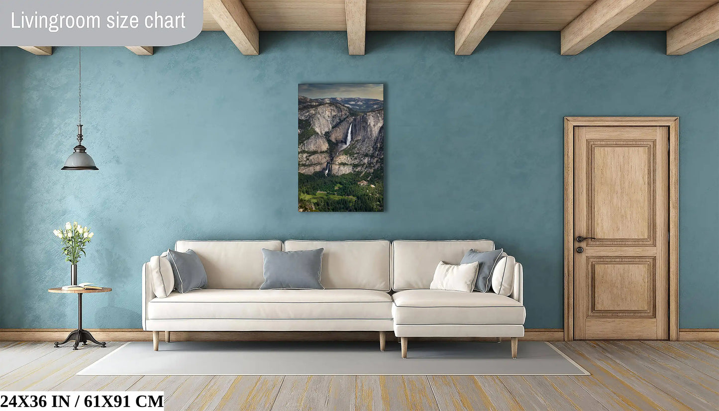 Yosemite Falls Glacier Point National Park Nature Photo Relaxation Artwork for Meditation, Office, Dorm, Apartment, and House Decor