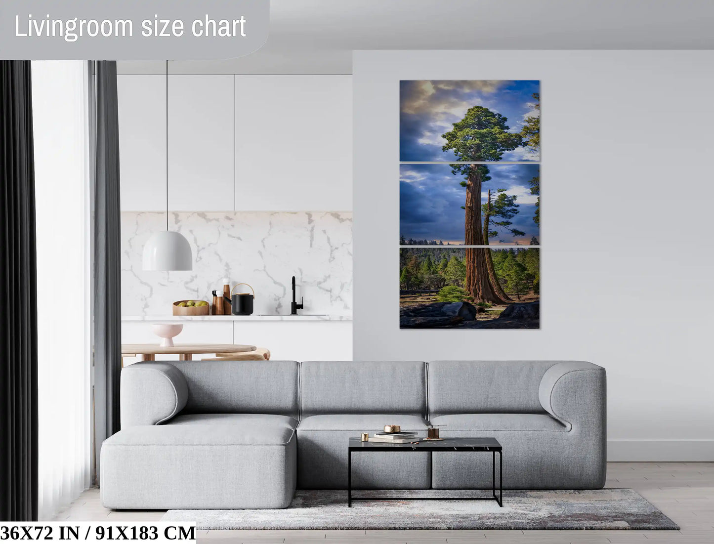 Giant Sequoia Tree Art Panoramic Redwood Forest Wall Decor