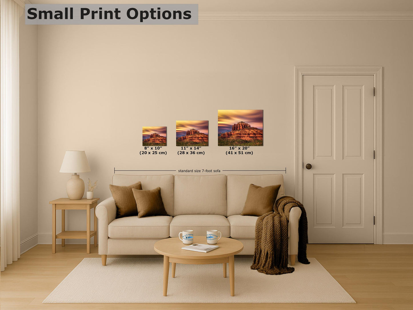Cathedral Rock Sunset, Sedona Arizona Desert Picture Nature Photo Relaxation Artwork for Meditation, Office, and House Decor