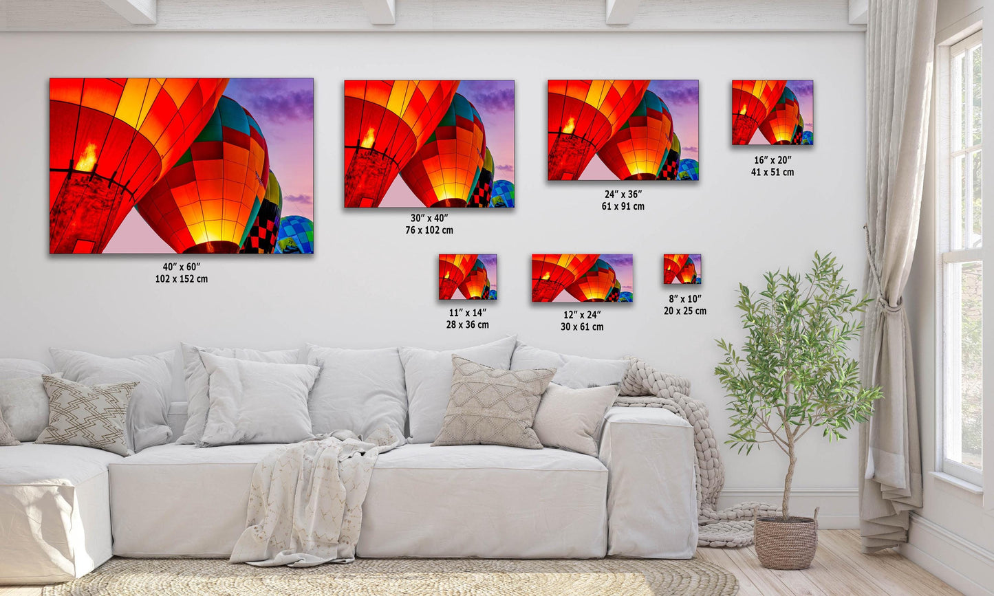 Hot Air Balloon Festival Morning Glow Photo | Albuquerque New Mexico Balloon Fiesta Wall Art | Office, Cubicle & House Decor