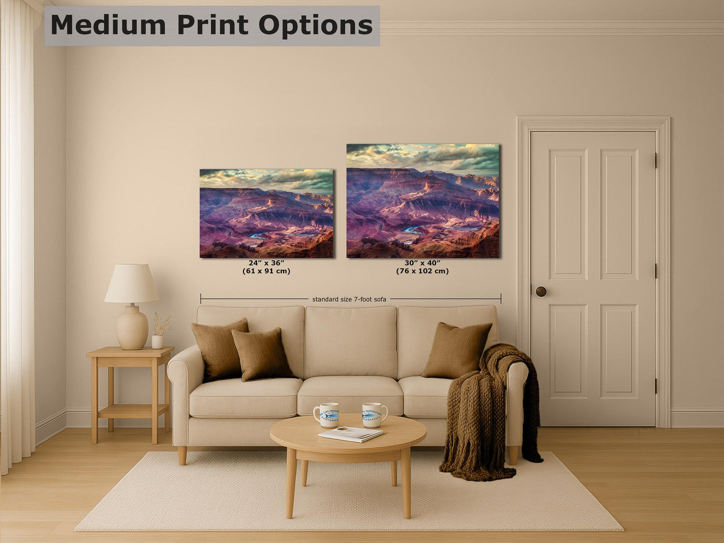 Grand Canyon National Park, Red Rock Arizona Desert Picture Nature Photo, Bohemian Style Relaxation Artwork for Meditation, Apartment, Office & House Décor