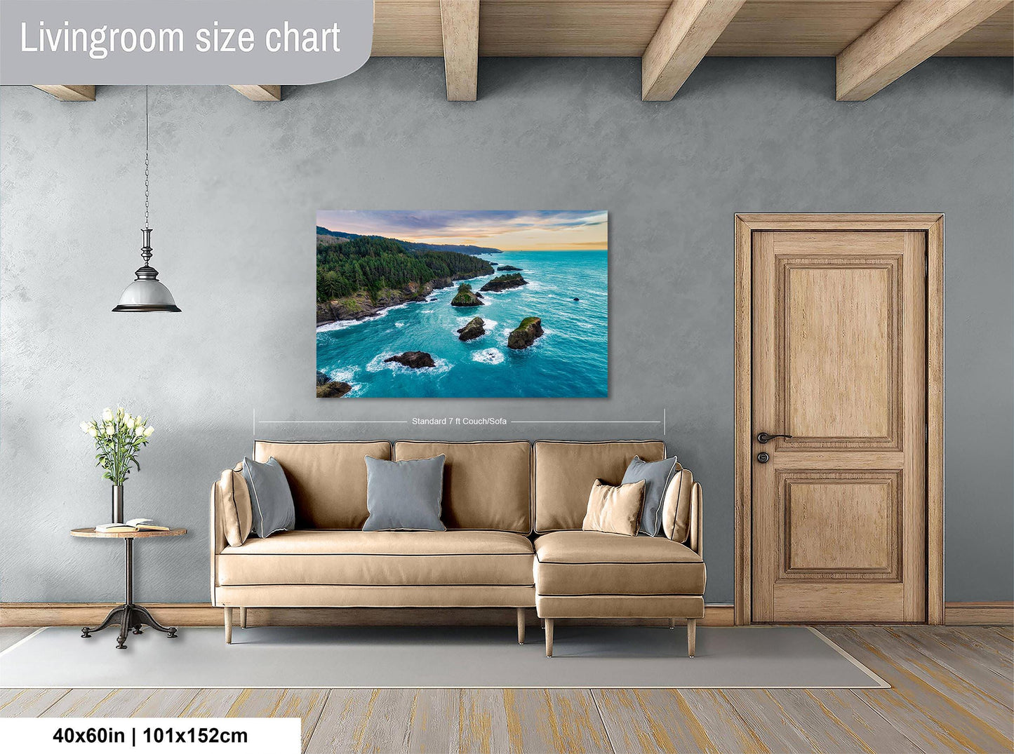 Oregon Coast Seascape Print: Pacific Ocean Rocky Shore Photography Wall Art for Home Decor
