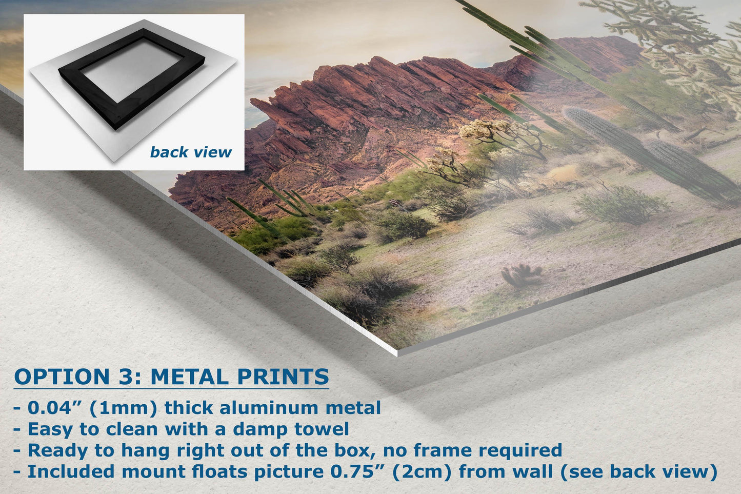 Arizona Desert Picture, Colorful Saguaro Cactus Artwork Nature Photo, Southwestern Wall Art of Superstition Mountains at Lost Dutchman State Park