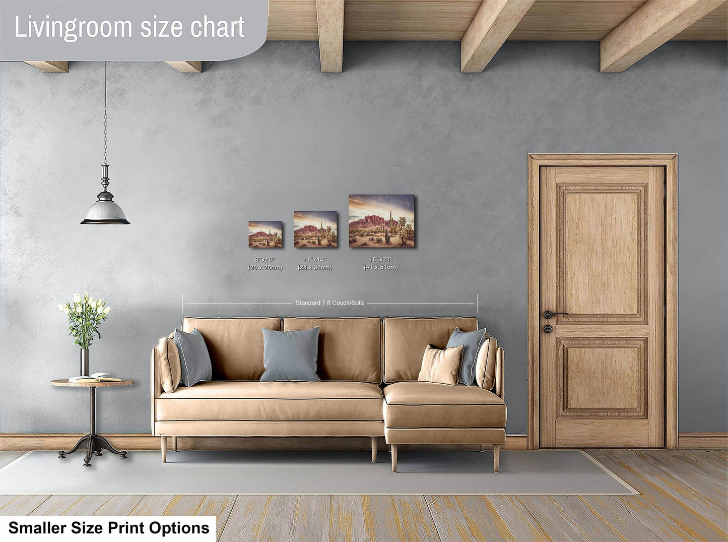 Arizona Desert Picture, Vintage Saguaro Cactus Artwork Nature Photo, Southwestern Wall Art of Superstition Mountains at Lost Dutchman State Park