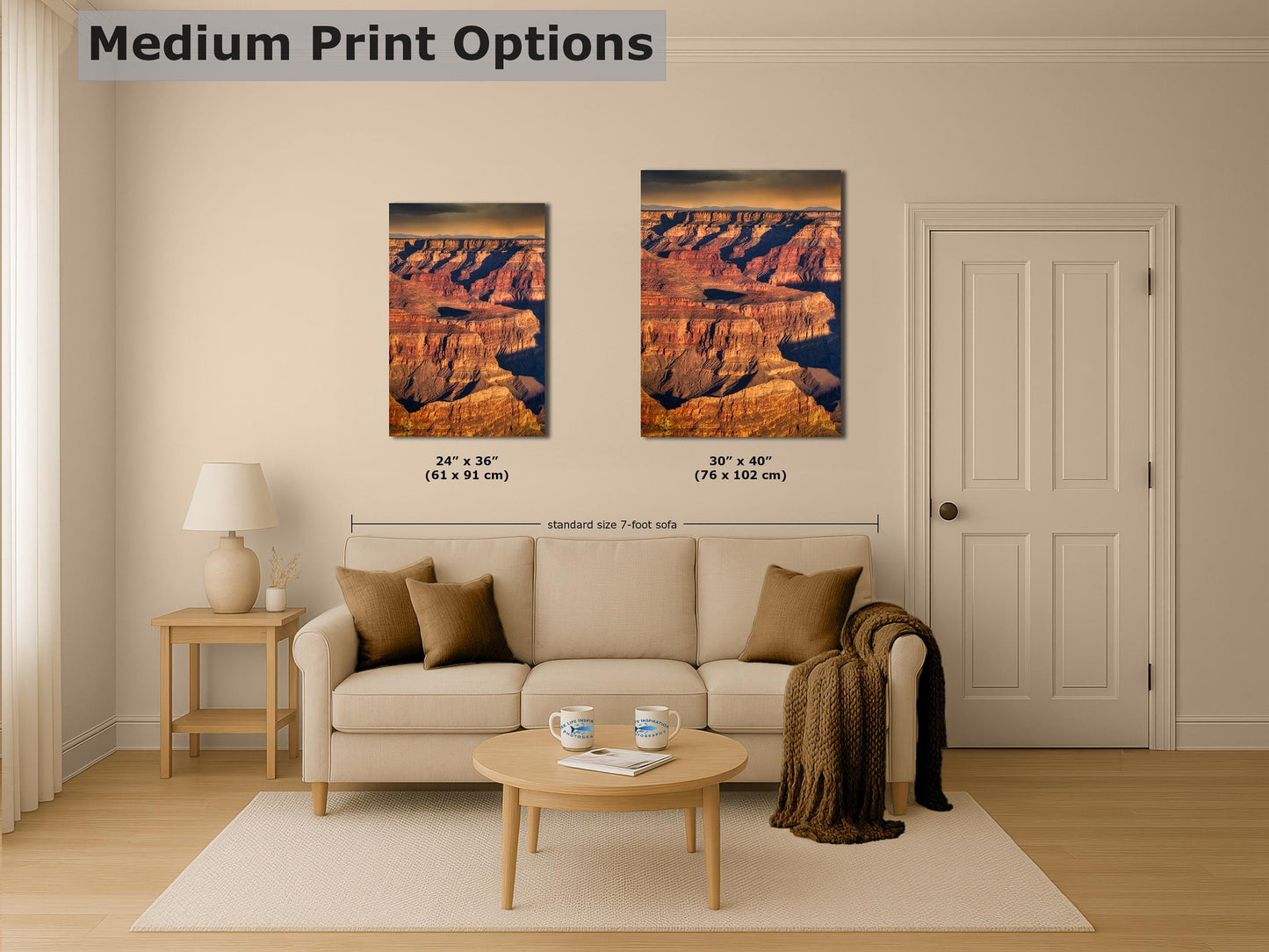 Grand Canyon National Park, Arizona Desert Picture Nature Photo, Bohemian Style Relaxation Artwork for Meditation, Apartment, Office & House Décor