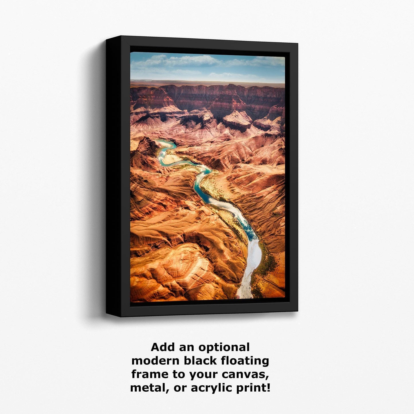 Grand Canyon National Park, Arizona Desert Picture Nature Photo with Colorado River, Bohemian Style Relaxation Artwork for Meditation, Office & House Décor