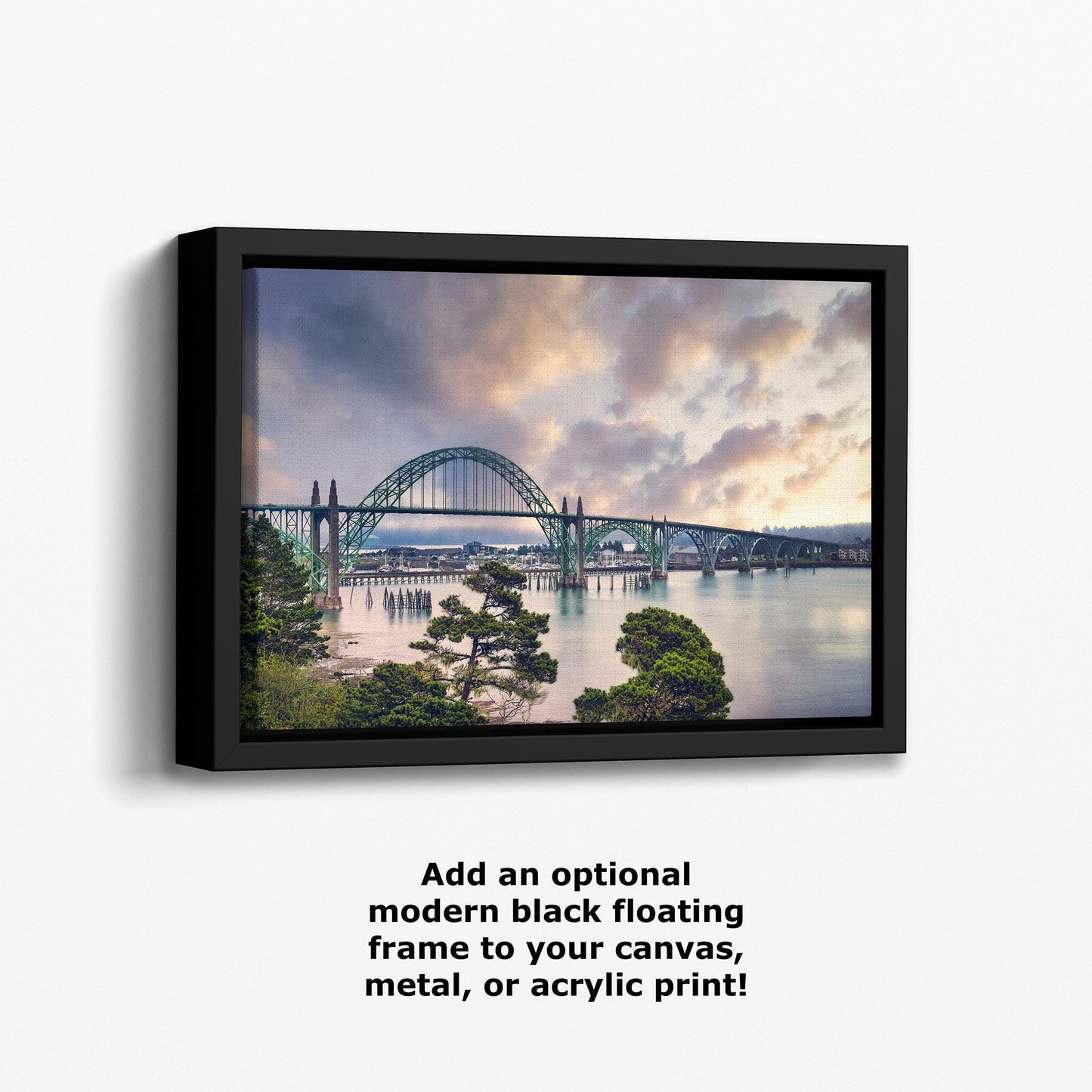 Alsea Bay Bridge Picture, Waldport Oregon Coast Ocean Picture, Pacific Northwest Relaxation Decor for Meditation, Office, and House Decor