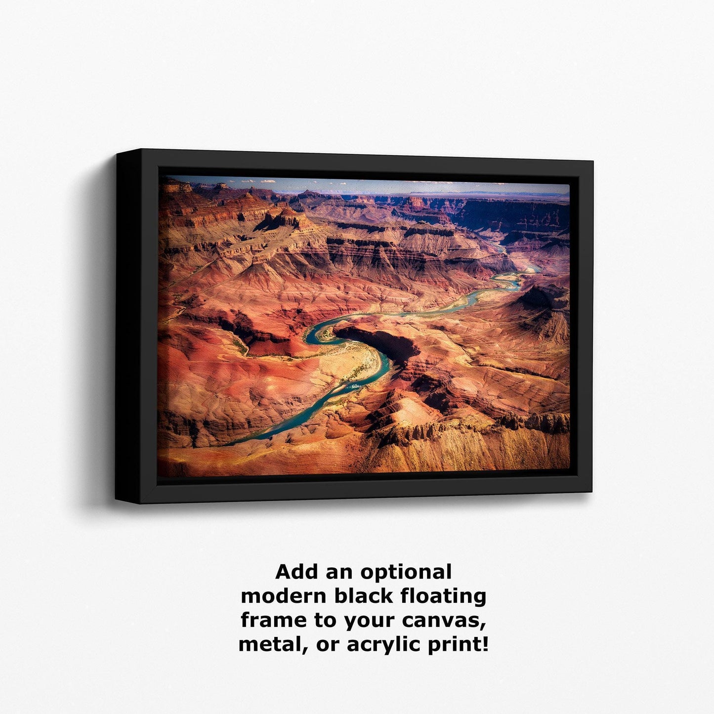 Grand Canyon National Park, Aerial Arizona Desert Picture Nature Photo, Bohemian Style Relaxation Artwork for Meditation, Apartment, Office & House Décor