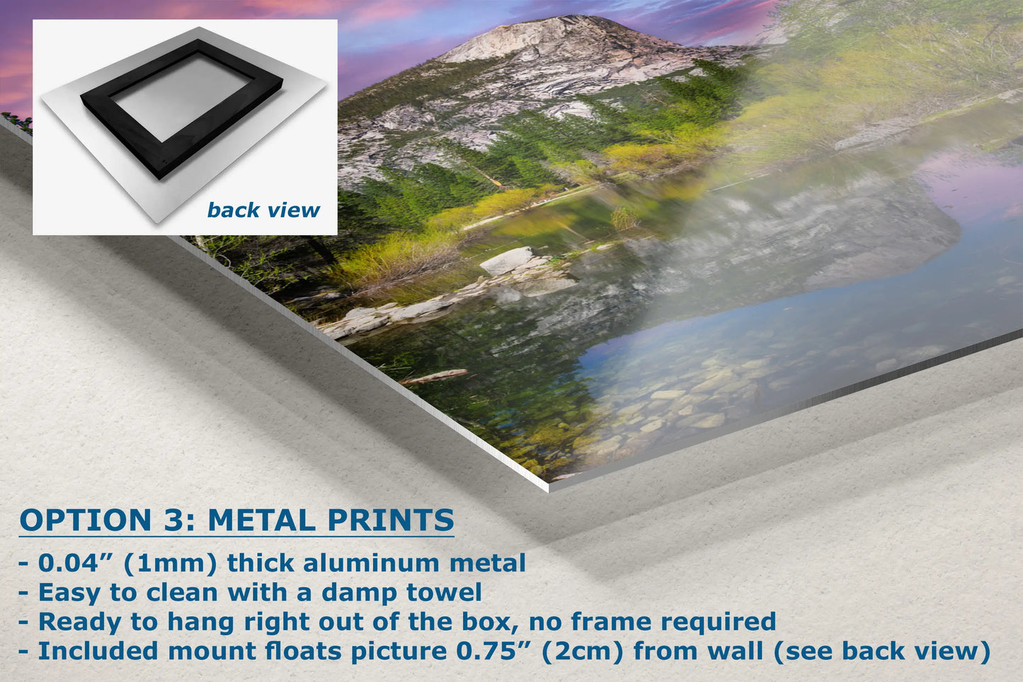 a poster with a picture of a mountain in the background