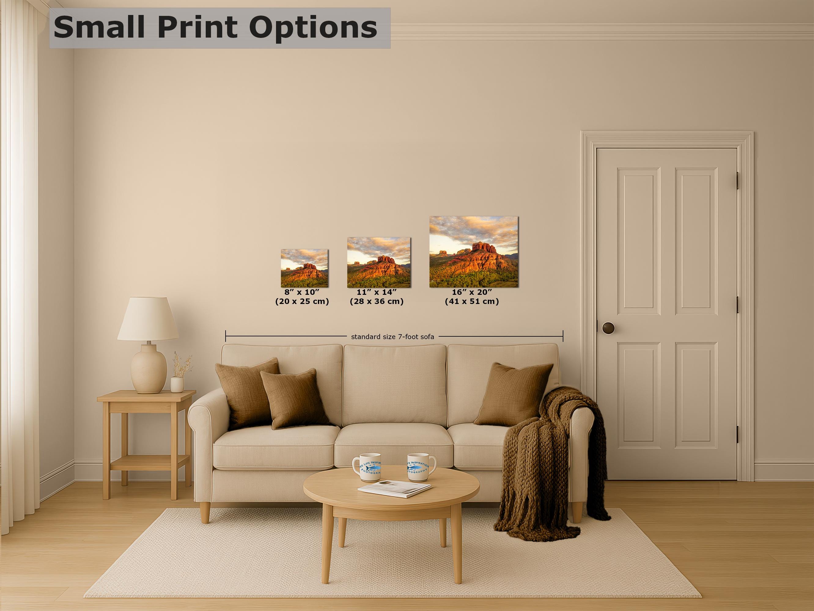 Sedona Arizona Desert Picture Nature Photo of Cathedral Rock, Bohemian Relaxation Artwork for Meditation