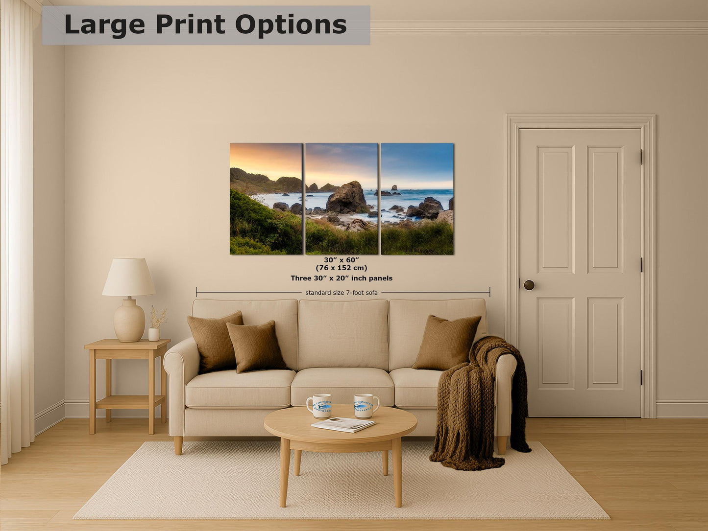 Lone Ranch Beach Oregon Coast Ocean Picture, Pacific Northwest Nature Photo Relaxation Artwork for Meditation, Apartment, Office & House Décor