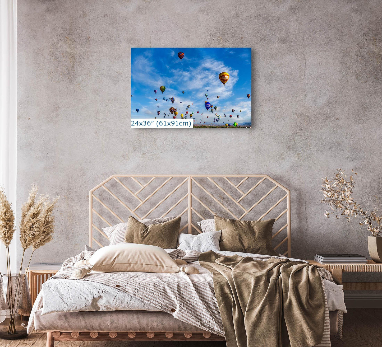 Hot Air Balloon Festival Mass Ascension | Albuquerque New Mexico Balloon Fiesta Wall Art Panorama | Office, Cubicle & House Decor