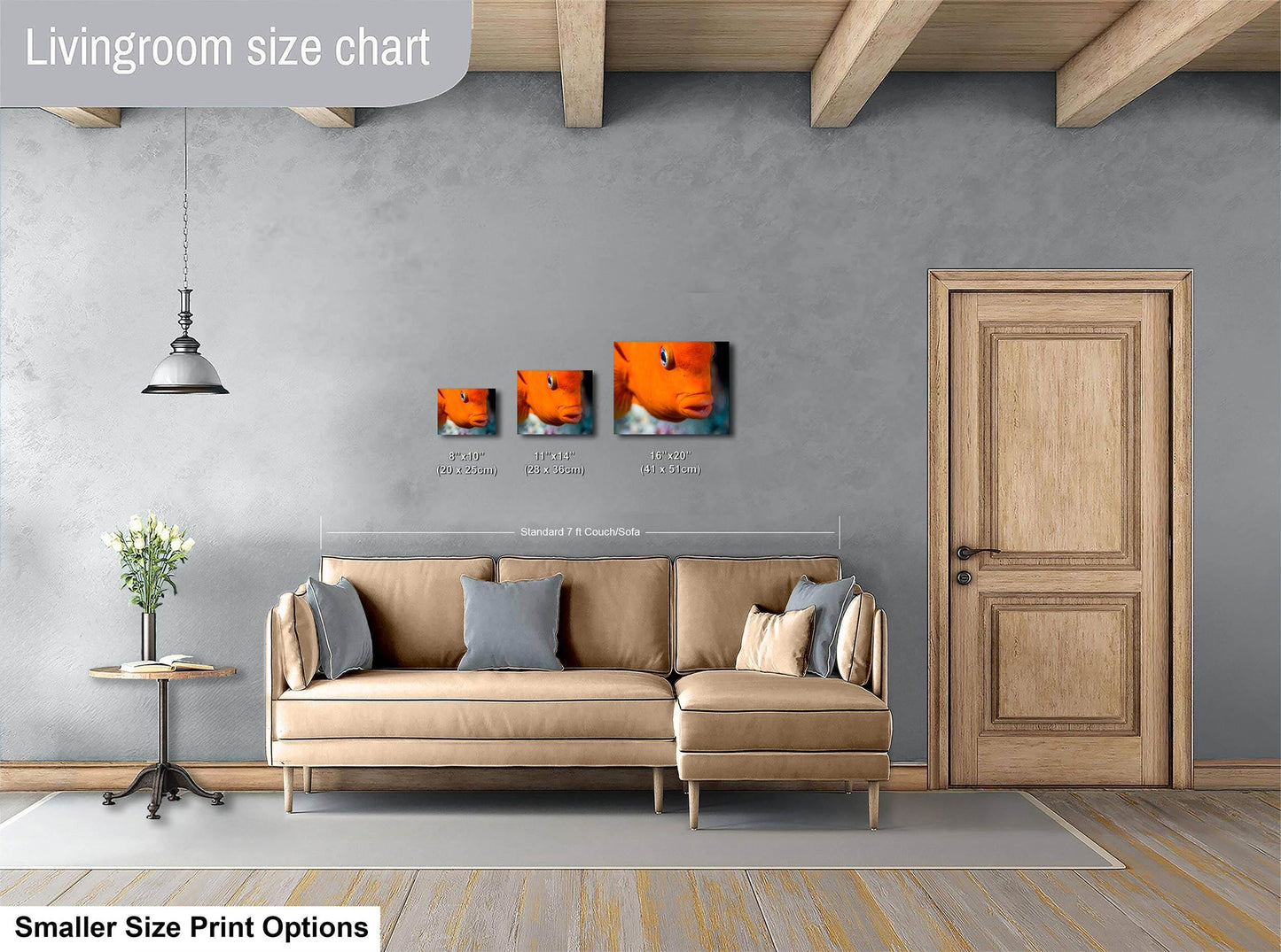 Garibaldi Fish Marine Biology Ocean Life, Underwater Scenery Nature Photo, California Marine Inhabitant, Nature Decor, Relaxation Artwork