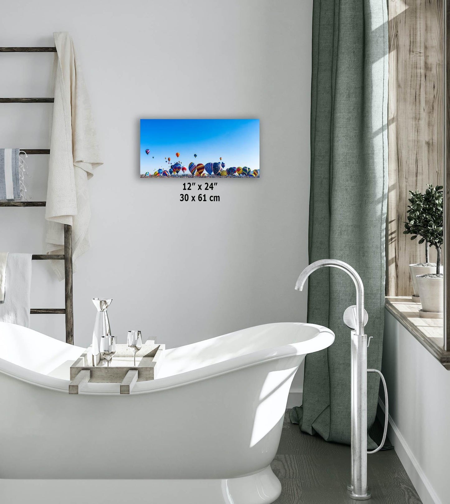 Hot Air Balloon Festival Mass Ascension Panorama Photo, Albuquerque New Mexico Balloon Fiesta Wall Art, Office, Cubicle & House Decor