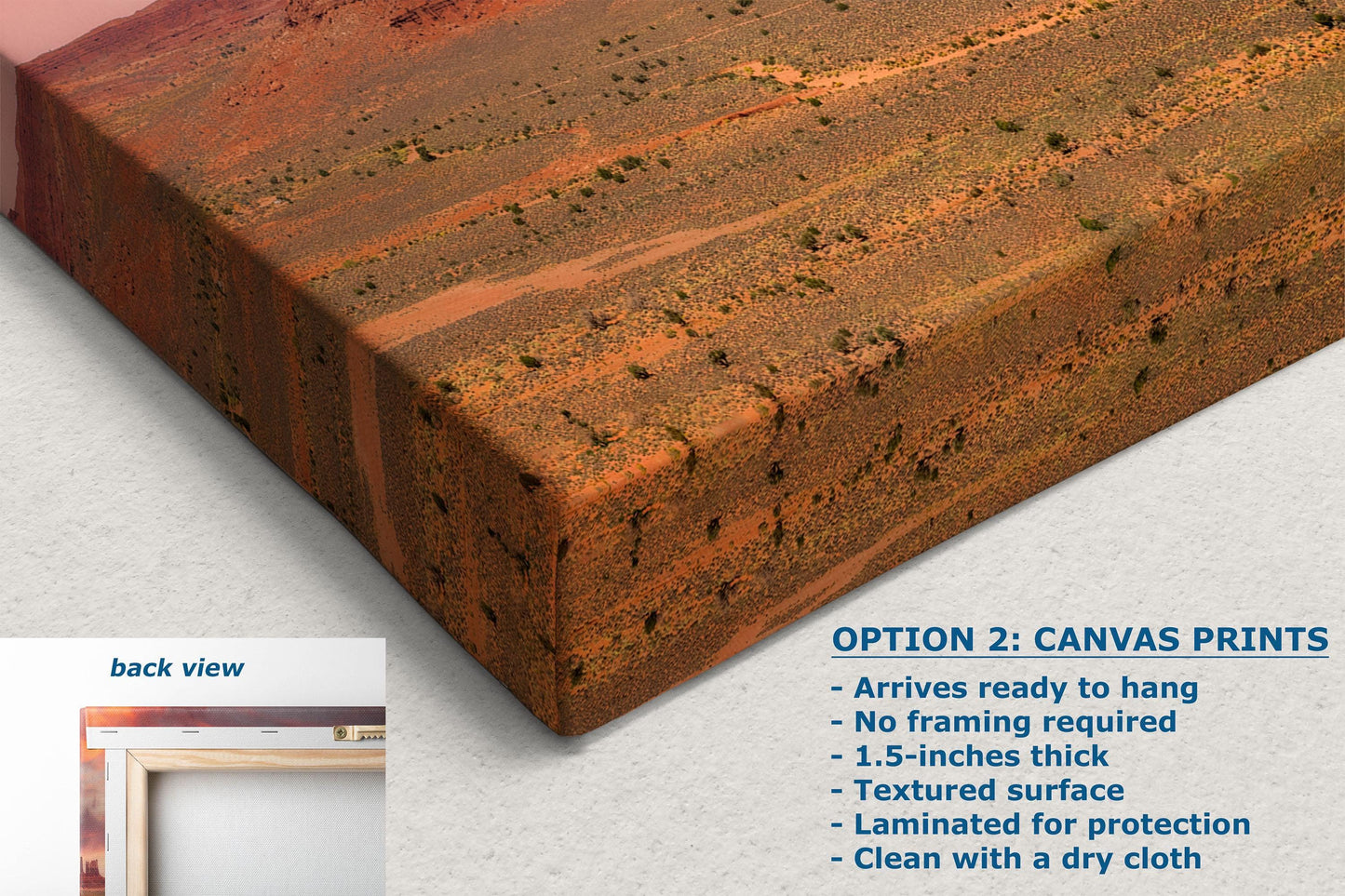 Monument Valley Arizona Desert Picture Nature Photo Panorama, Bohemian Style Relaxation Artwork for Meditation, Apartment, Office & House Décor