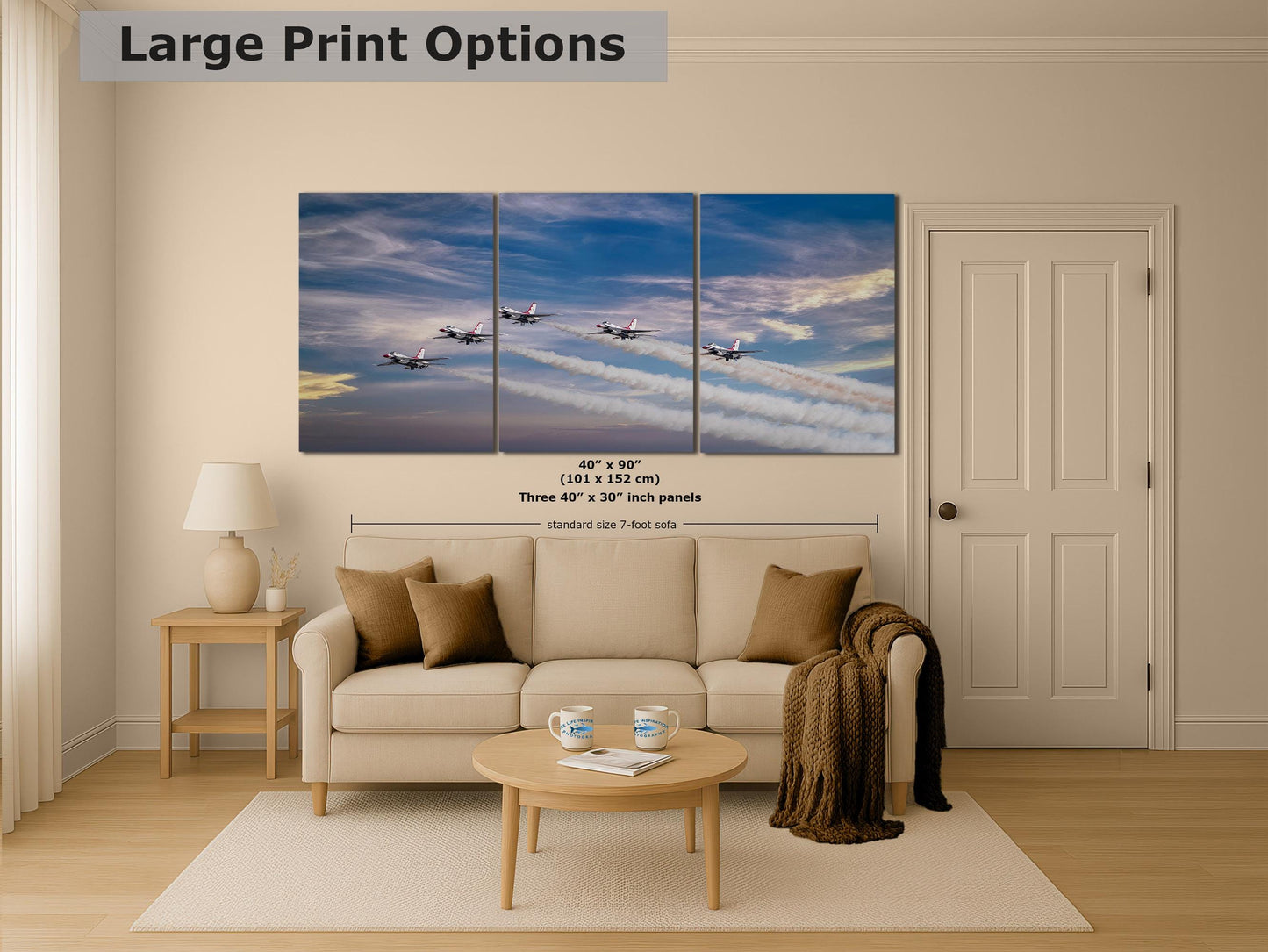 US Airforce Thunderbirds F-16 Fighting Falcon Aviation Artwork | Man Cave Decor & Garage Art | Military Jet Fighter Poster