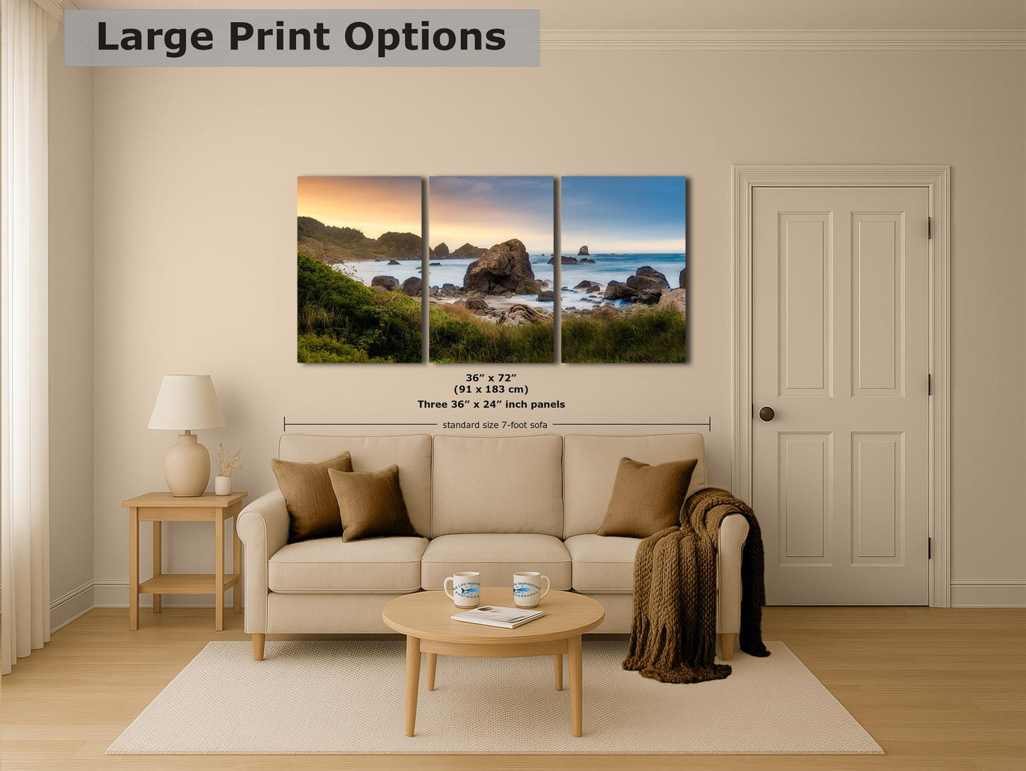 Lone Ranch Beach Oregon Coast Ocean Picture, Pacific Northwest Nature Photo Relaxation Artwork for Meditation, Apartment, Office & House Décor