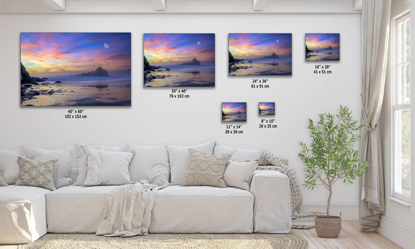 Pfeiffer Beach Sunset, Big Sur California Coastline Ocean Picture Nature Photo, Relaxation Artwork, Meditation, Office House Decor