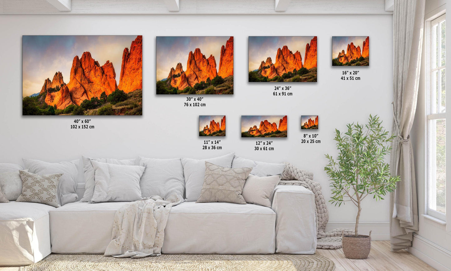 Garden of the Gods Colorado Mountain Picture, Vibrant Rocky Mountain Nature Photo for Meditation Relaxation and Bohemian Decor