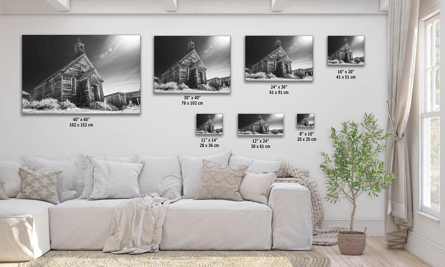 Bodie Ghost Town Western Decor in Black and White, Abandoned Forgotten Towns, Black and White Historic California Photography