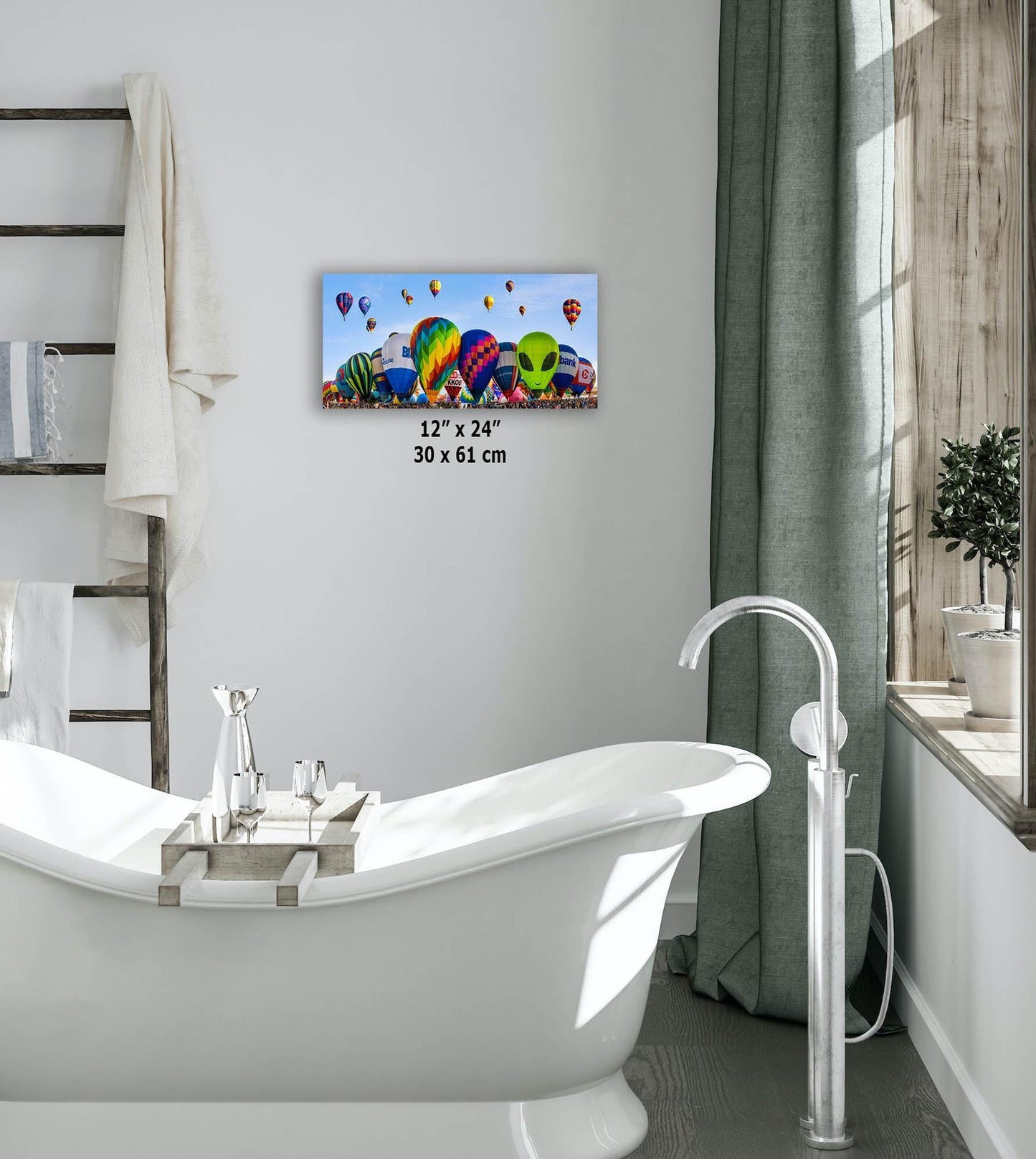 Hot Air Balloon Festival Mass Ascension Panorama Photo Lift Off | Albuquerque New Mexico Balloon Fiesta Wall Art | Office, Cubicle & House Decor