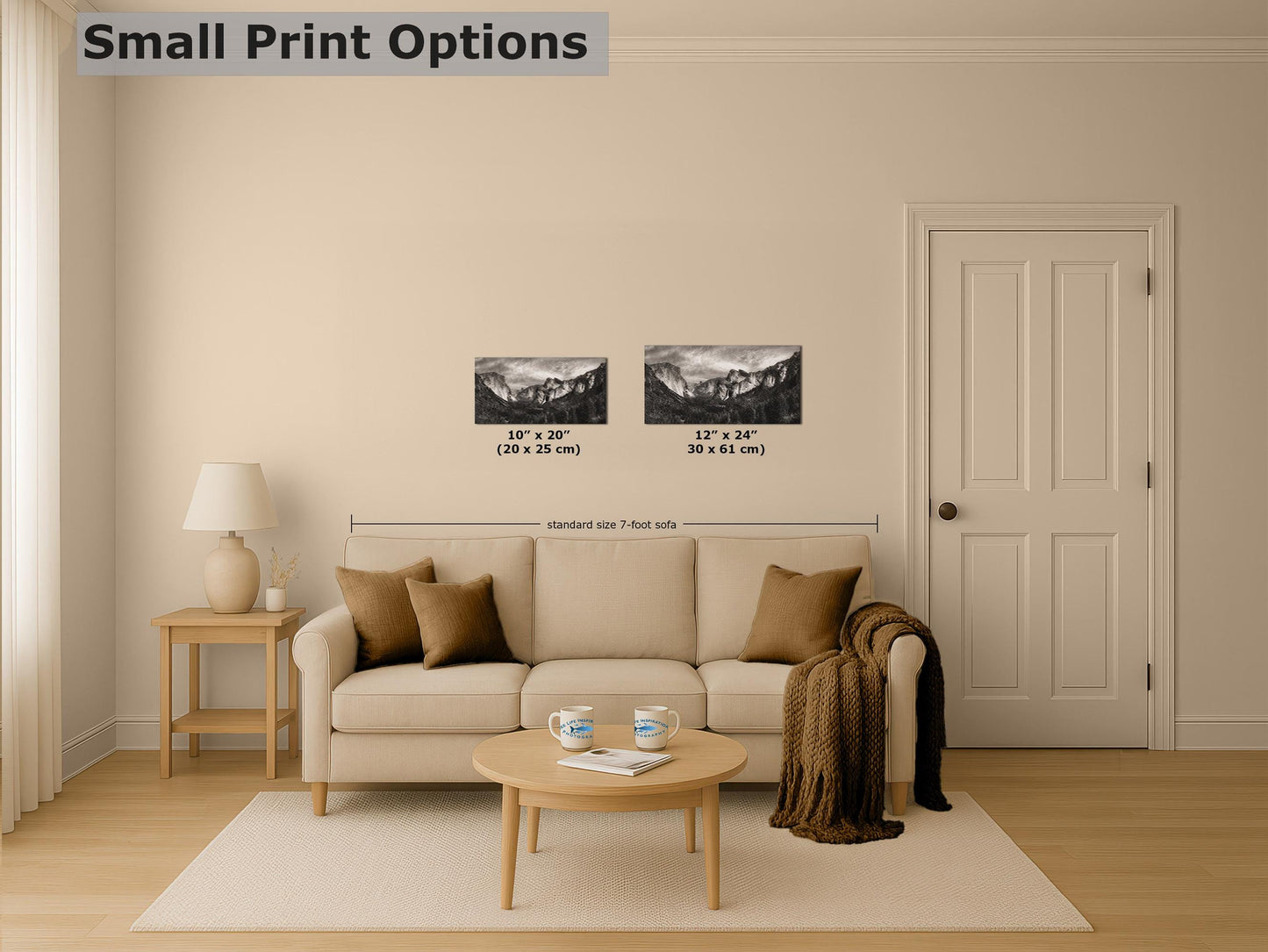 Tunnel View Yosemite National Park Mountain Picture Black and White Nature Photo Relaxation Artwork for Mediation, Office, & House Decor